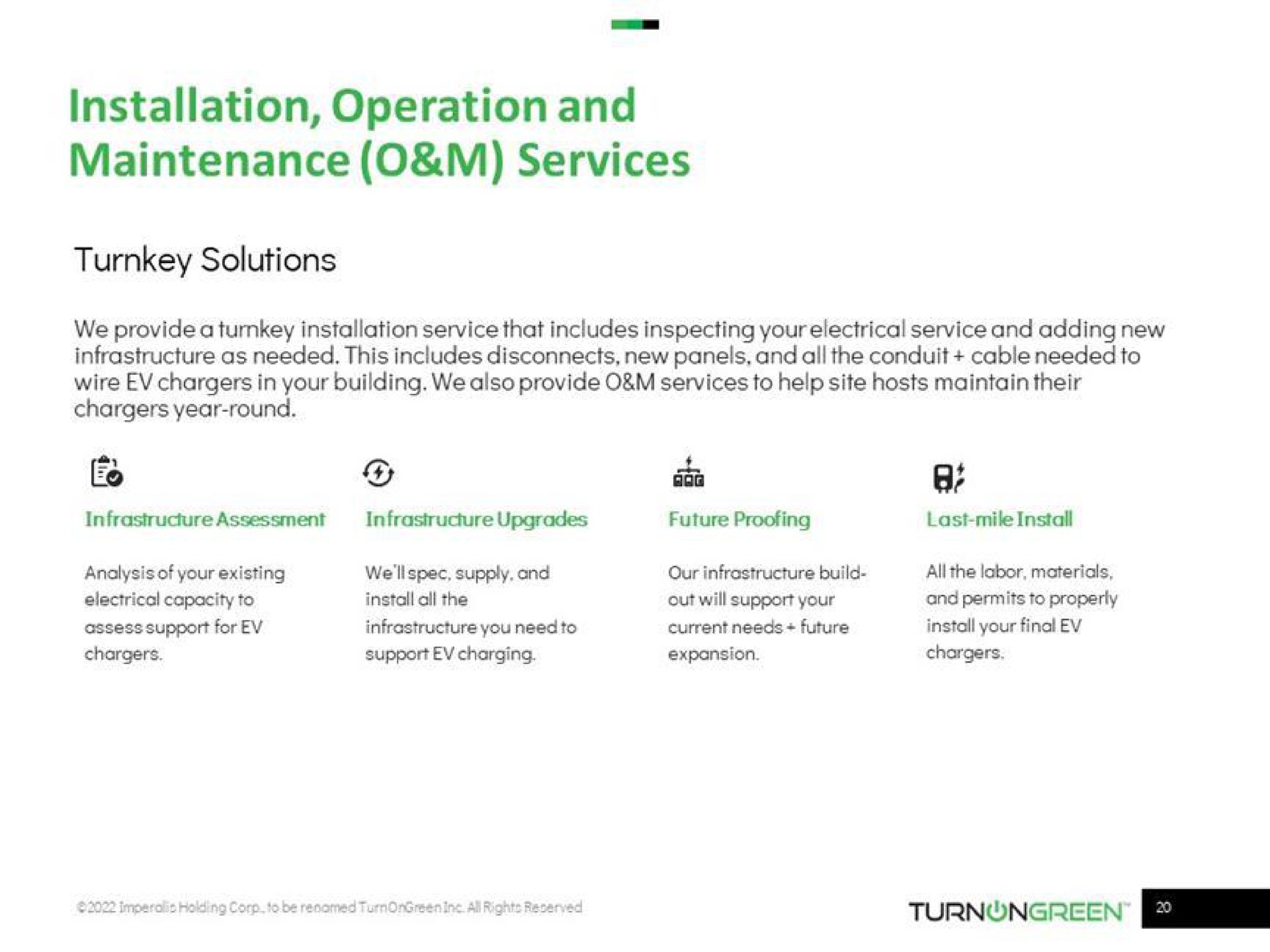 installation operation and maintenance services | TurnOnGreen