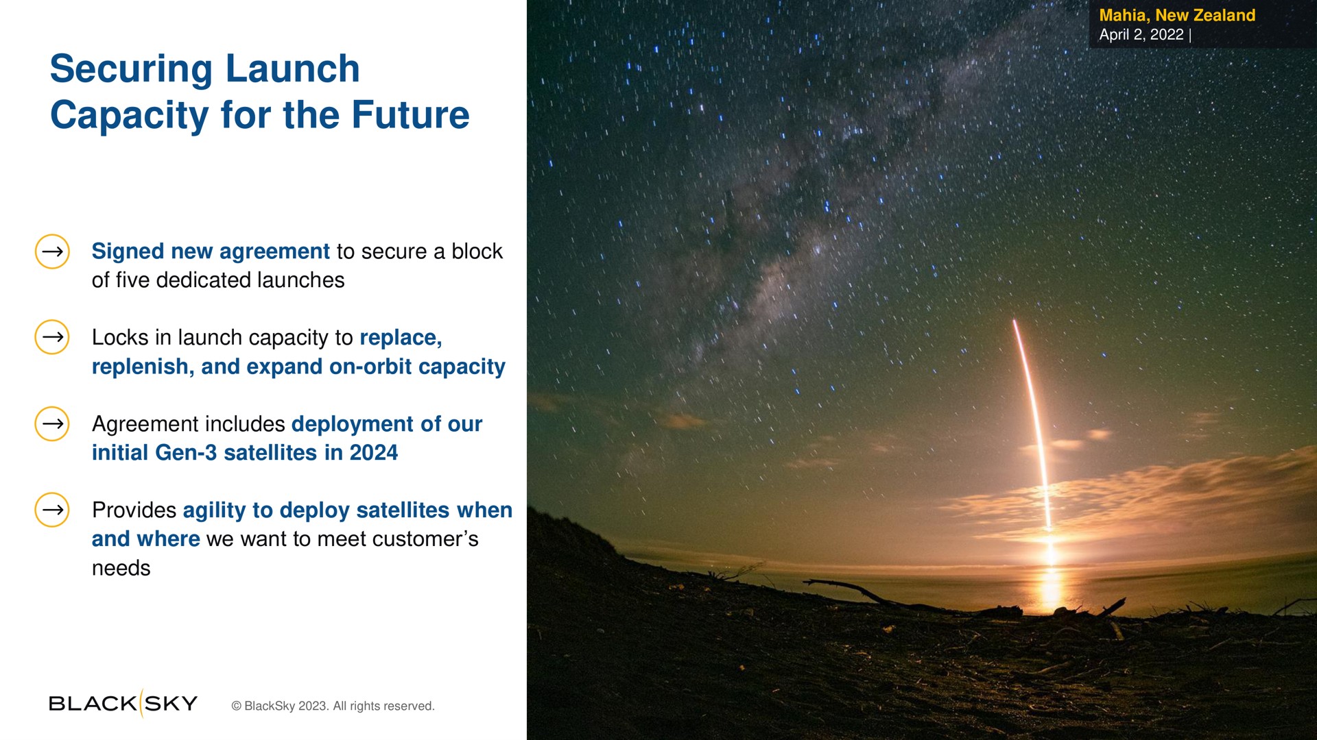 securing launch capacity for the future | BlackSky