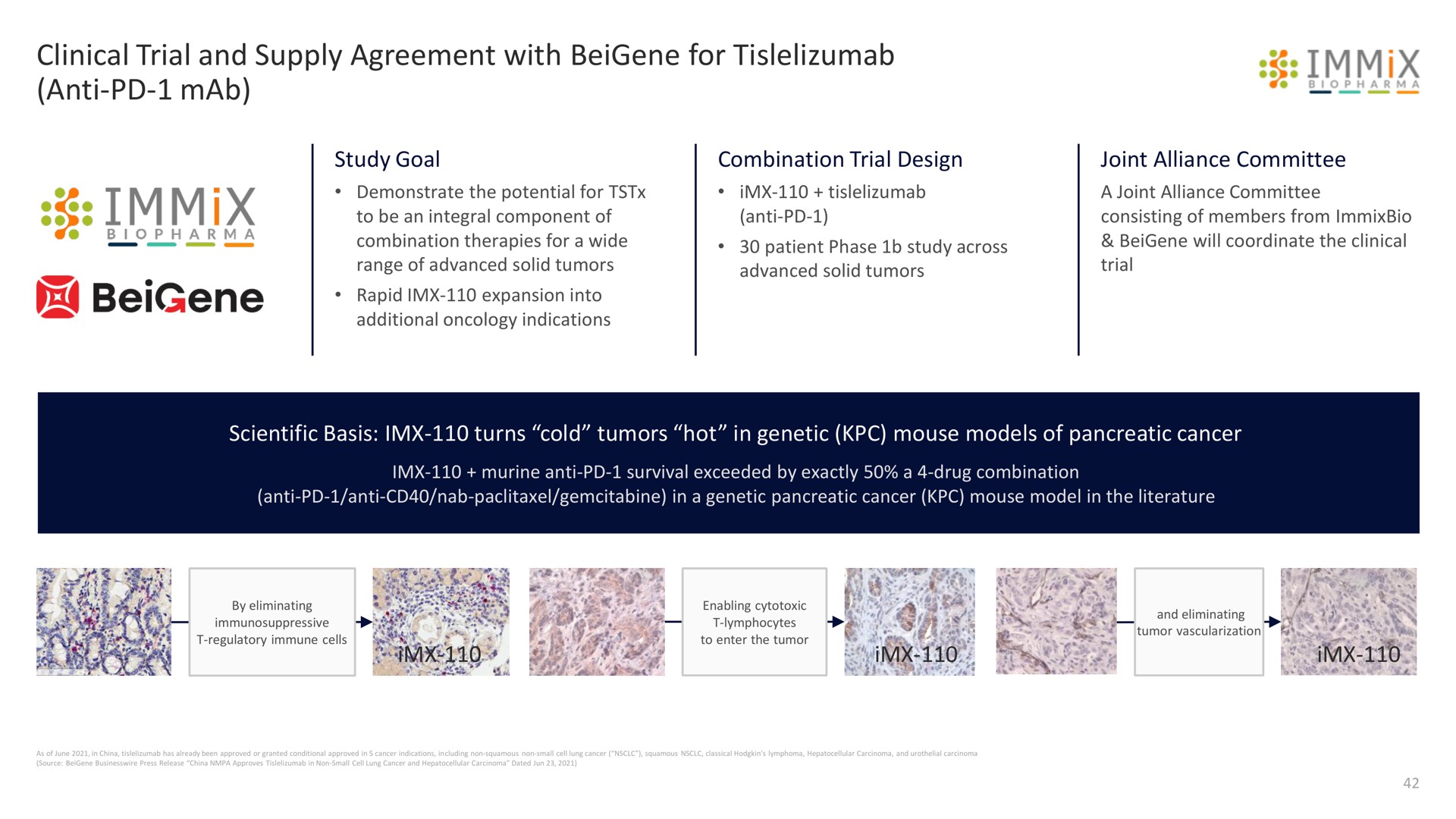 clinical trial and supply agreement with for anti immix fro | Immix Biopharma