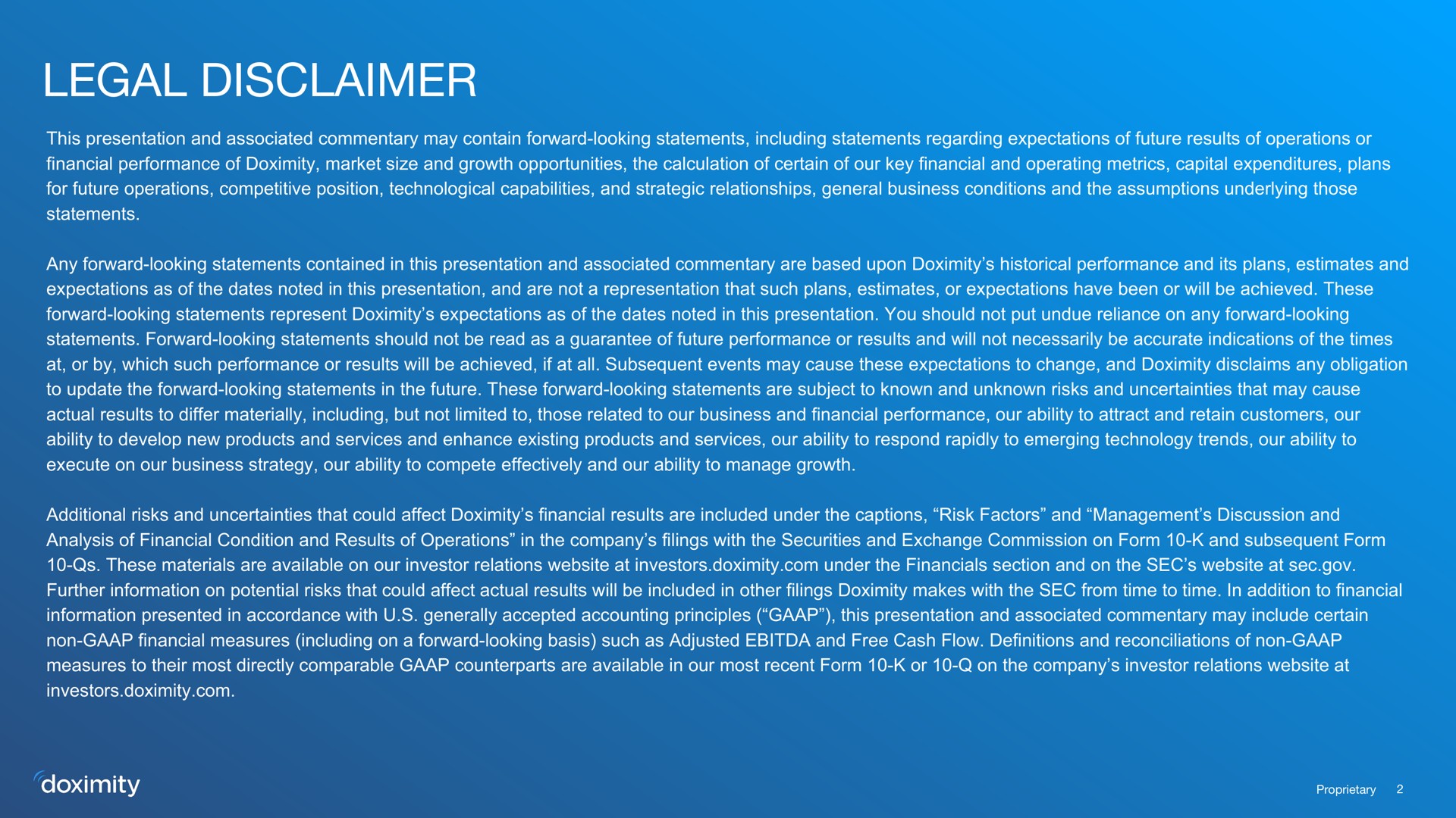 legal disclaimer | Doximity
