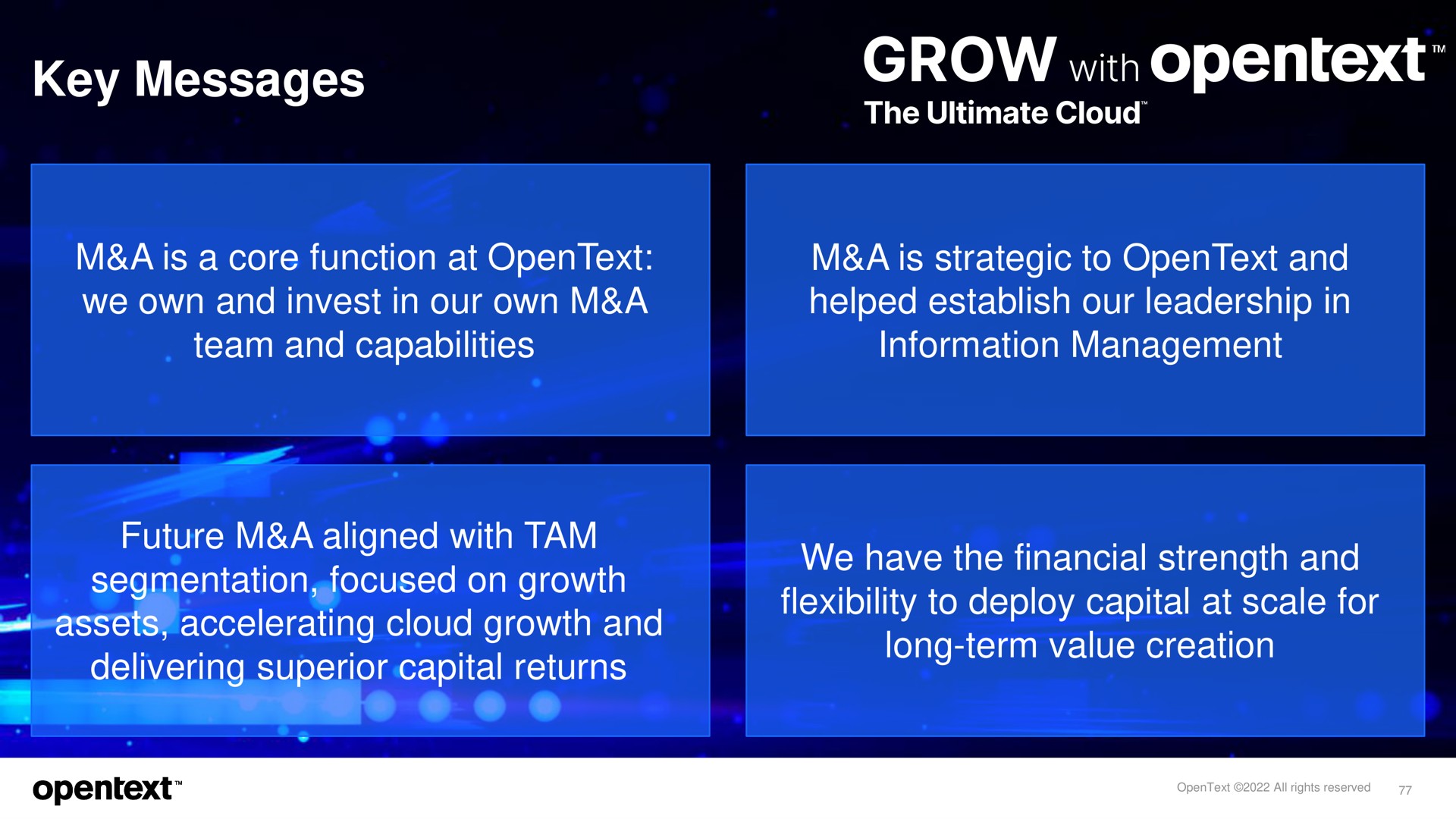 key messages grow with | OpenText