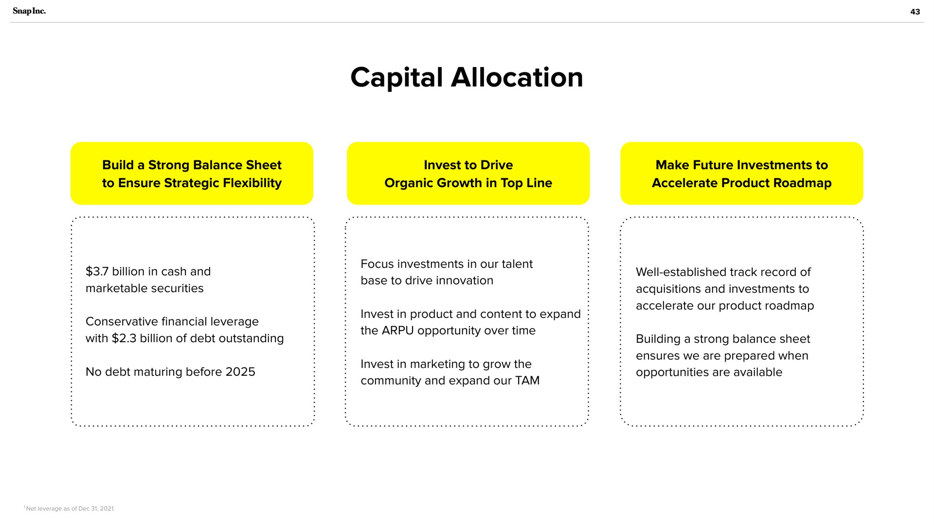 capital allocation | Snap Inc