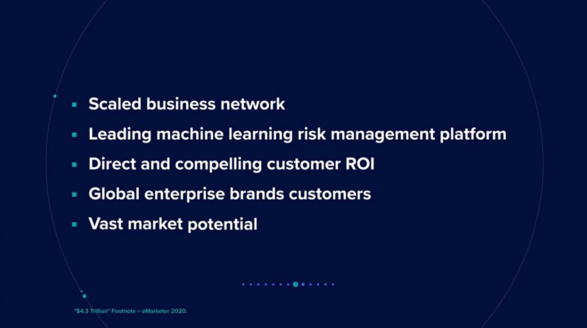 scaled business network leading machine learning risk management platform direct and compelling customer roi global enterprise brands customers vast market potential | Riskified