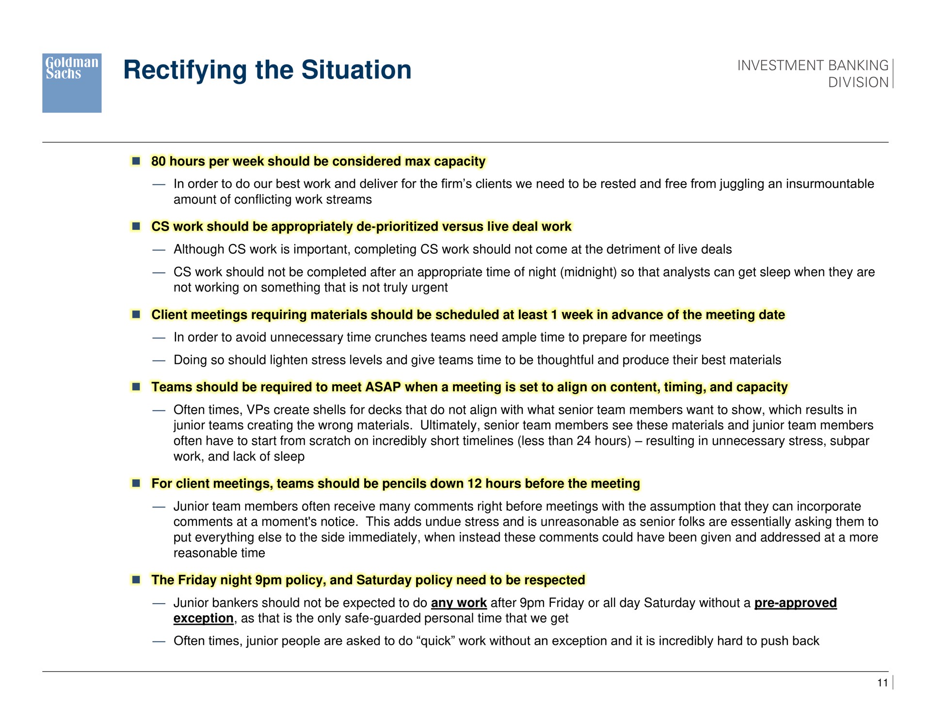 rectifying the situation sion | Goldman Sachs