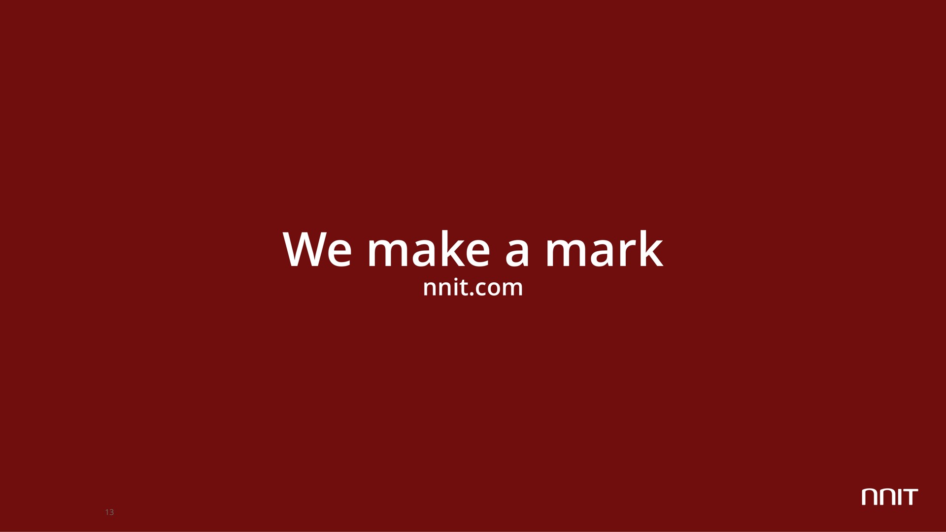 we make a mark | NNIT
