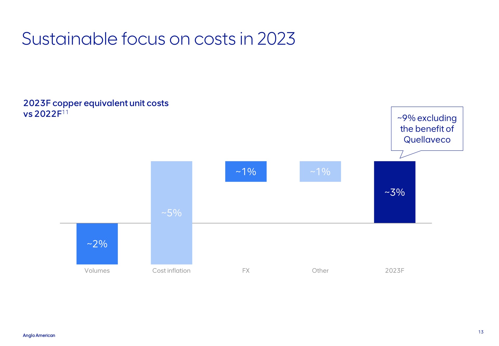 sustainable focus on costs in | AngloAmerican