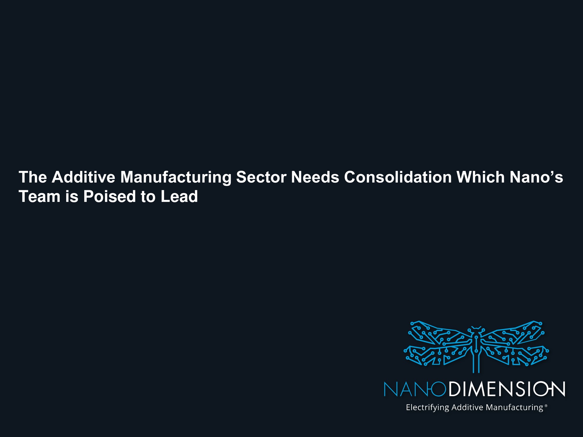 the additive manufacturing sector needs consolidation which team is poised to lead dimension | Nano Dimension
