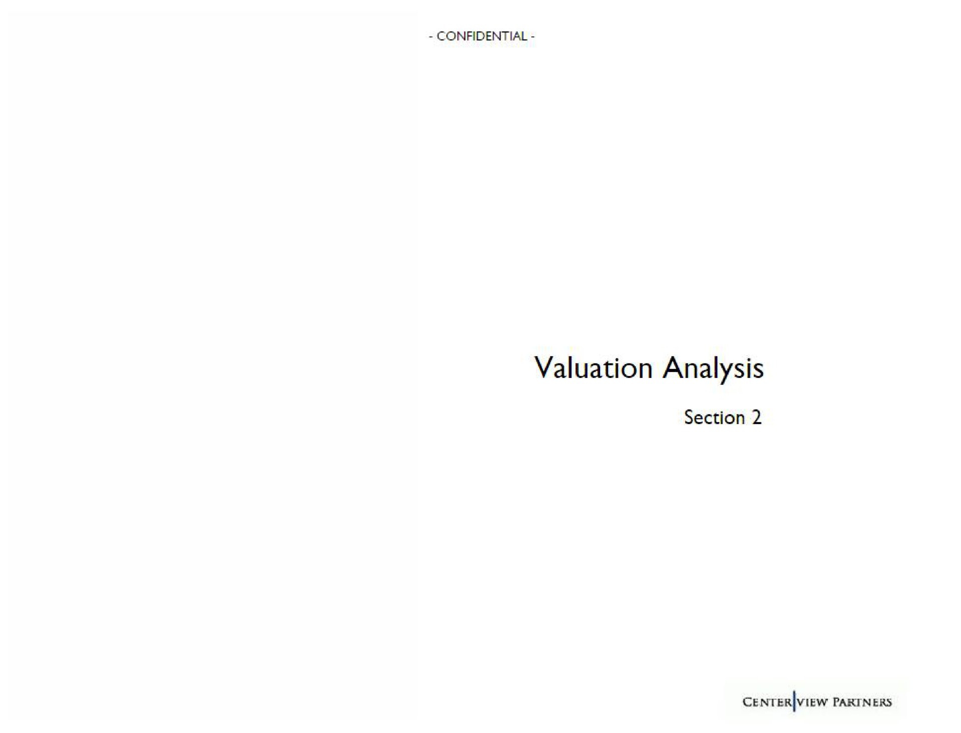 valuation analysis | Centerview Partners