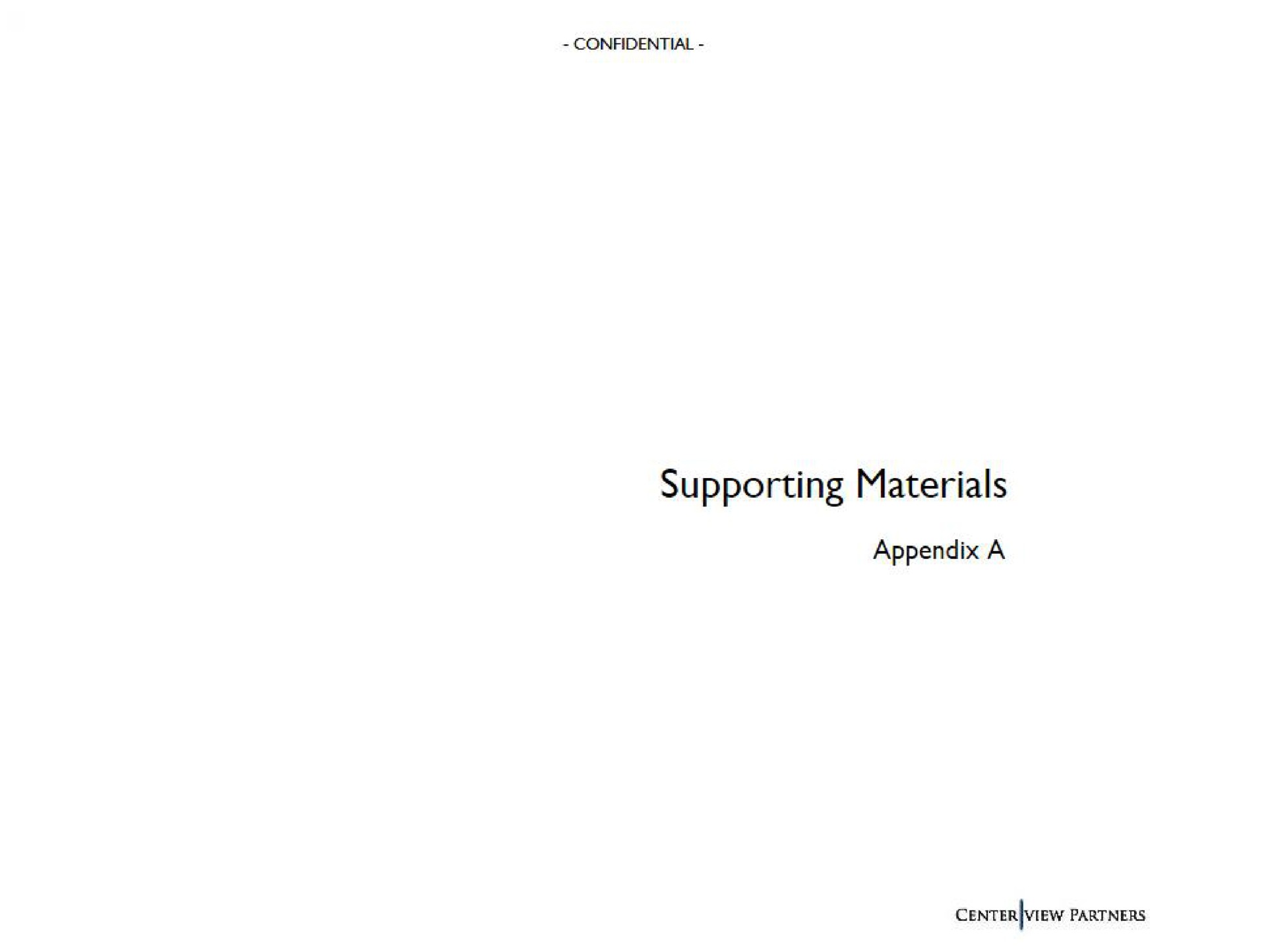 supporting materials | Centerview Partners