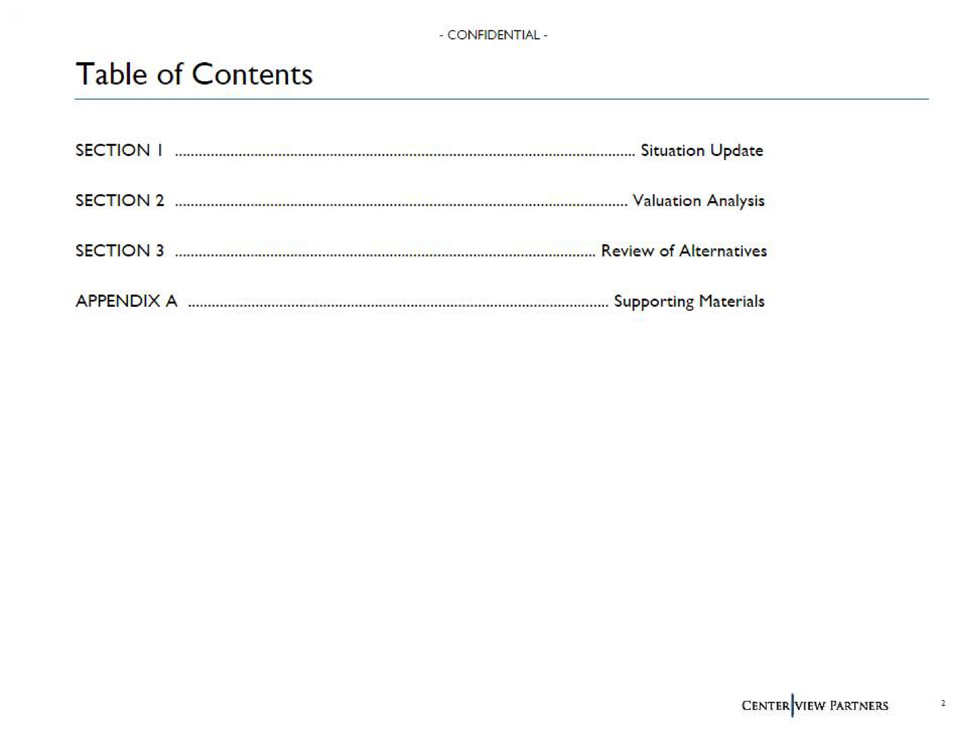table of contents | Centerview Partners