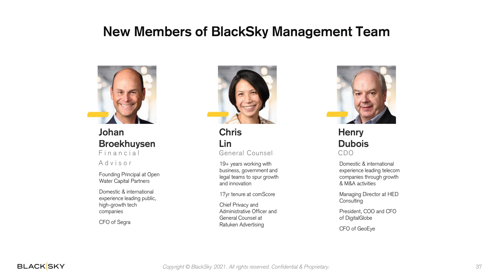 new members of management team | BlackSky