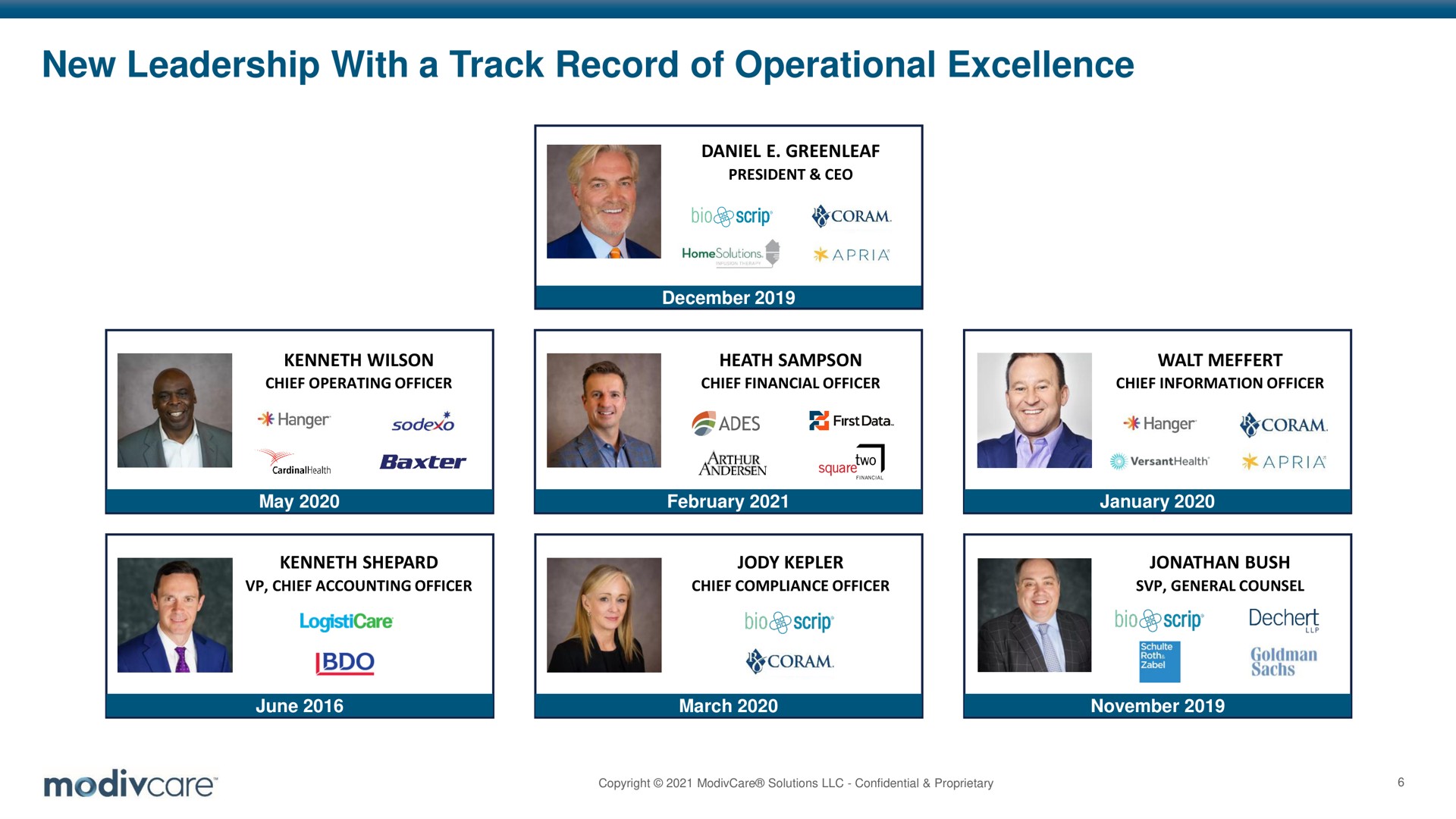 new leadership with a track record of operational excellence | ModivCare