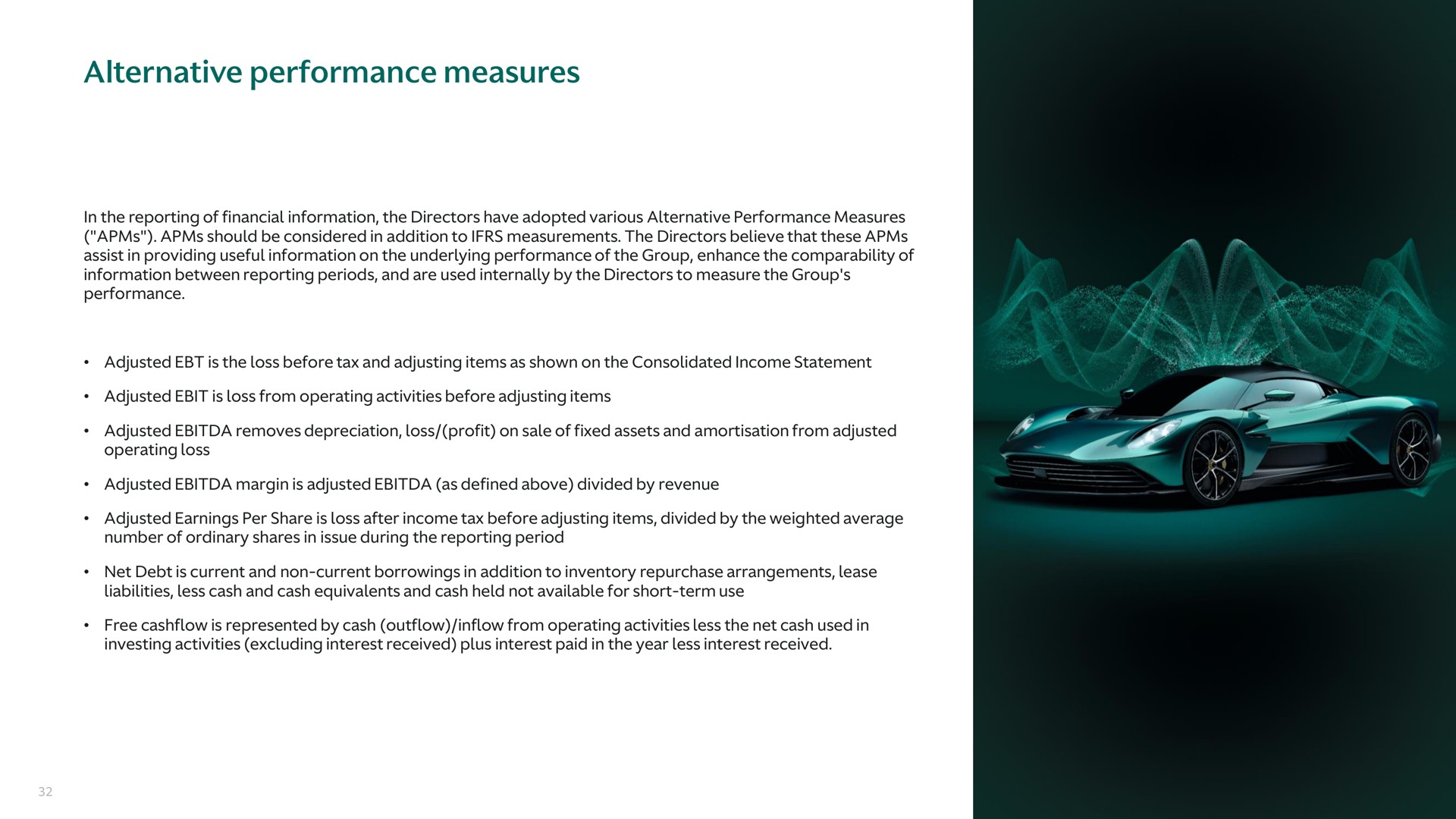 alternative performance measures | Aston Martin