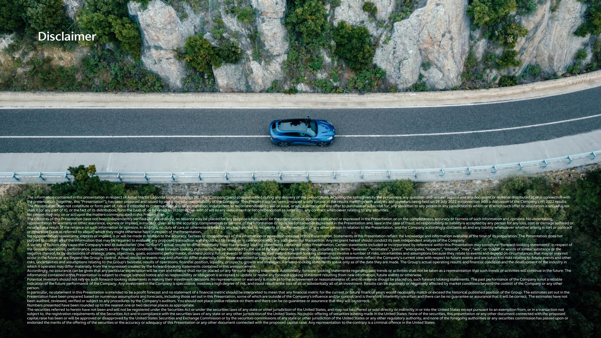disclaimer | Aston Martin