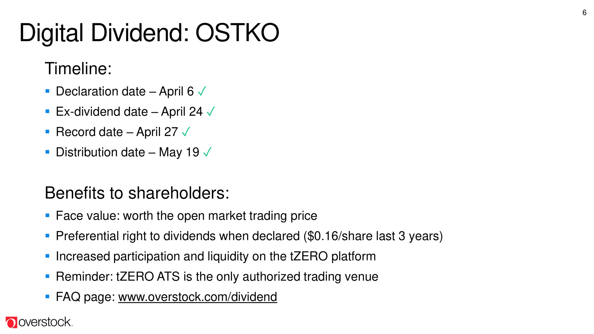 digital dividend | Overstock