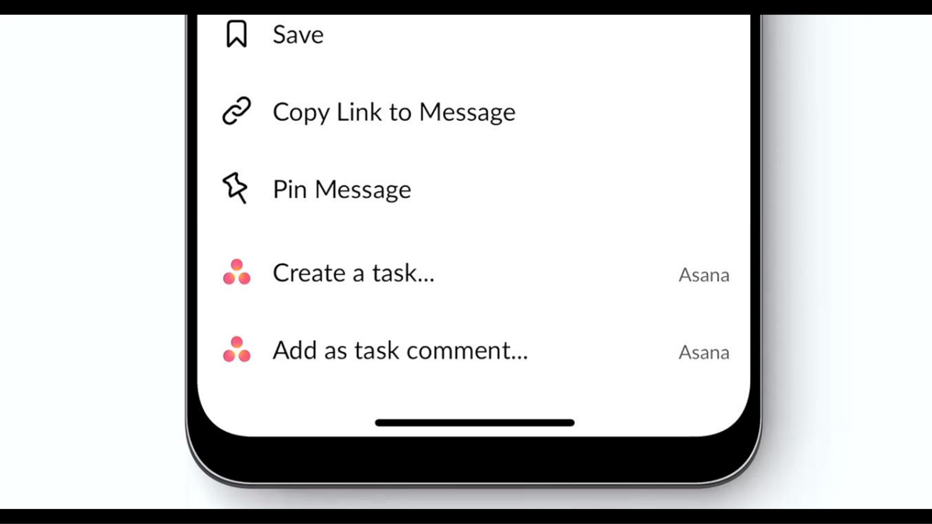 save copy link to message pin message asana create a task add as task comment | Asana