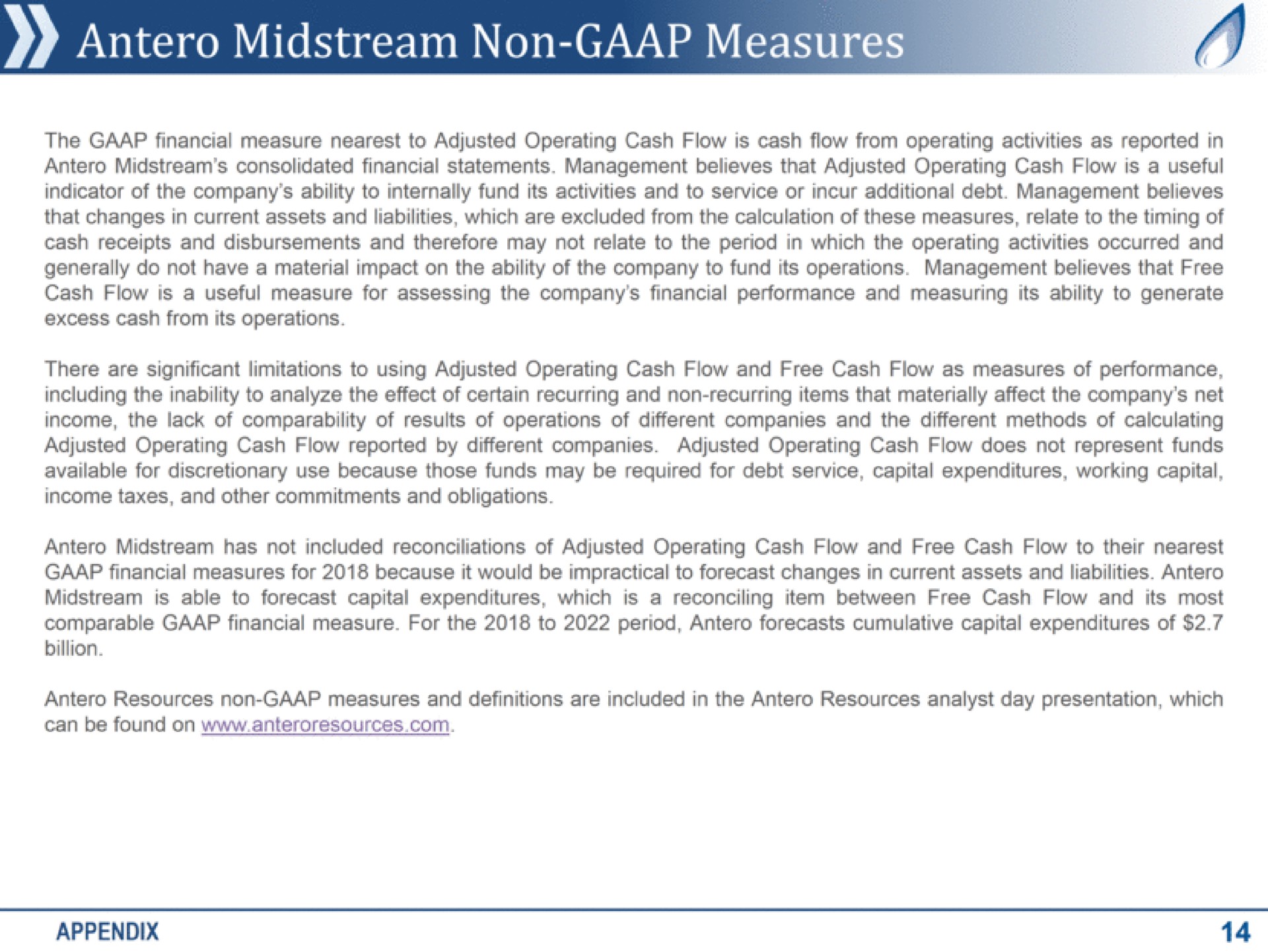 midstream non measures a | Antero Midstream Partners