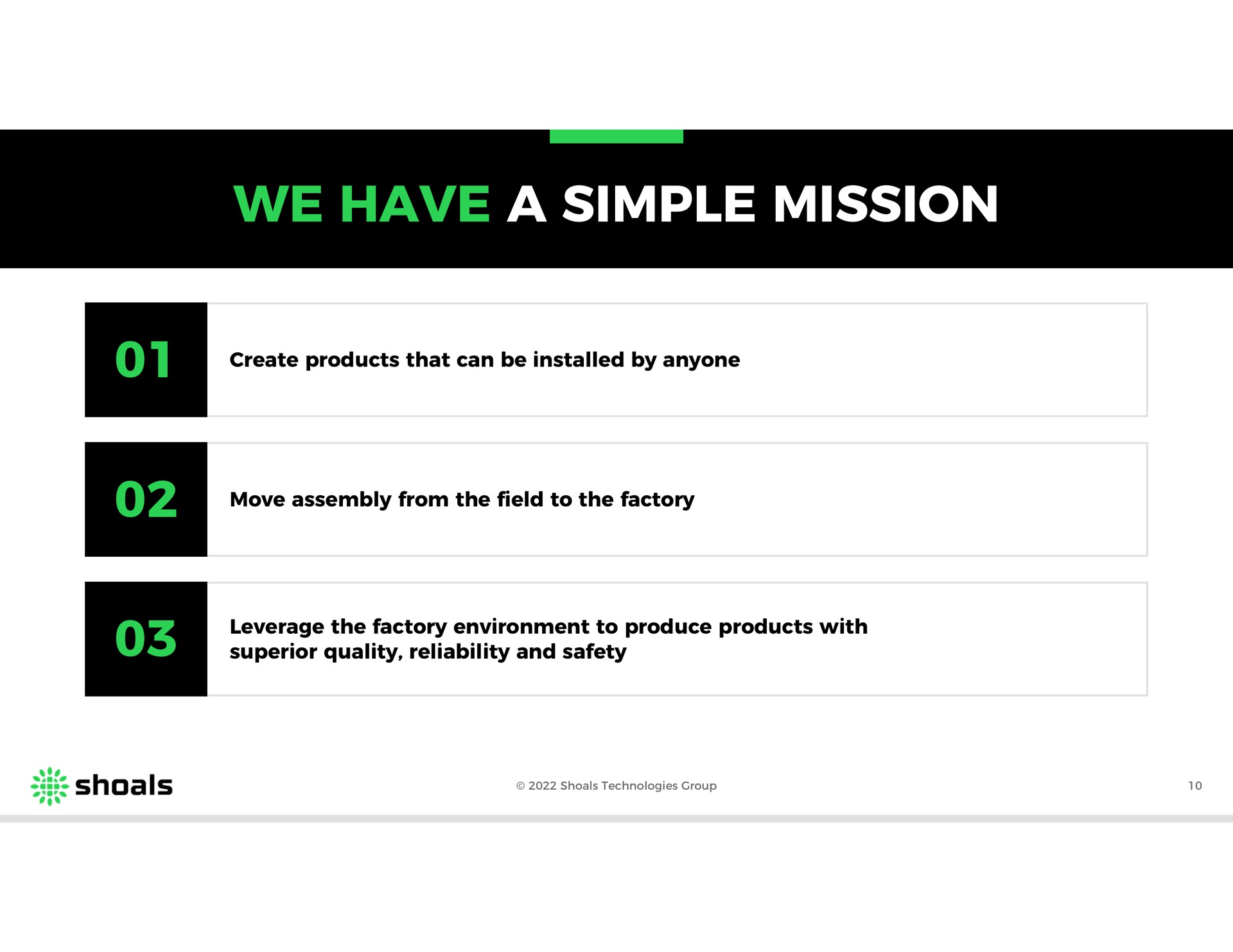 we have a simple mission | Shoals