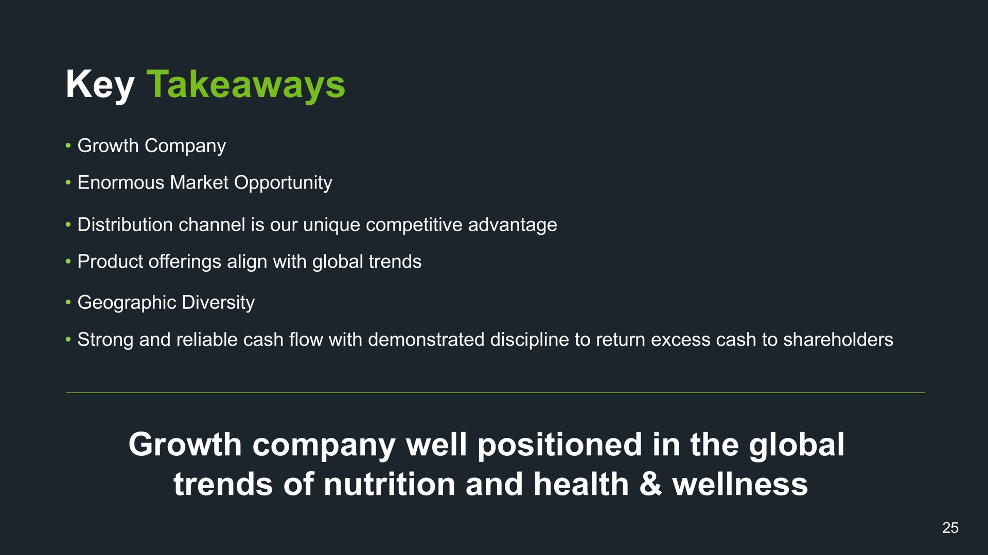 a a key growth company well positioned in the global trends of nutrition and health wellness | Herbalife