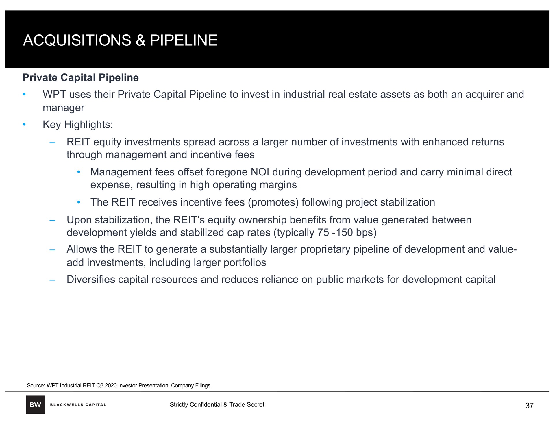 acquisitions pipeline | Blackwells Capital
