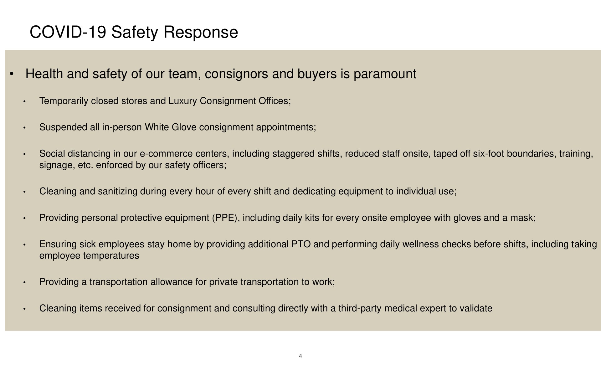 covid safety response | The RealReal