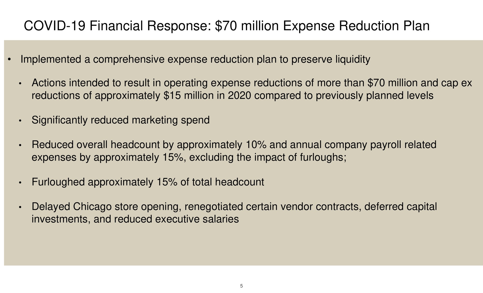 covid financial response million expense reduction plan | The RealReal