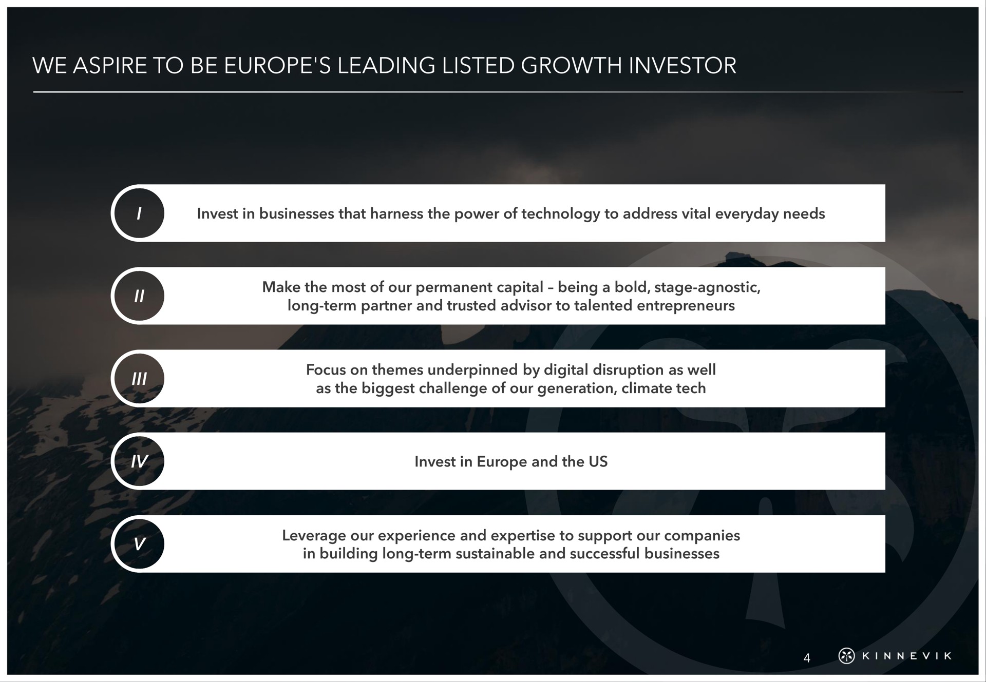 we aspire to be leading listed growth investor | Kinnevik
