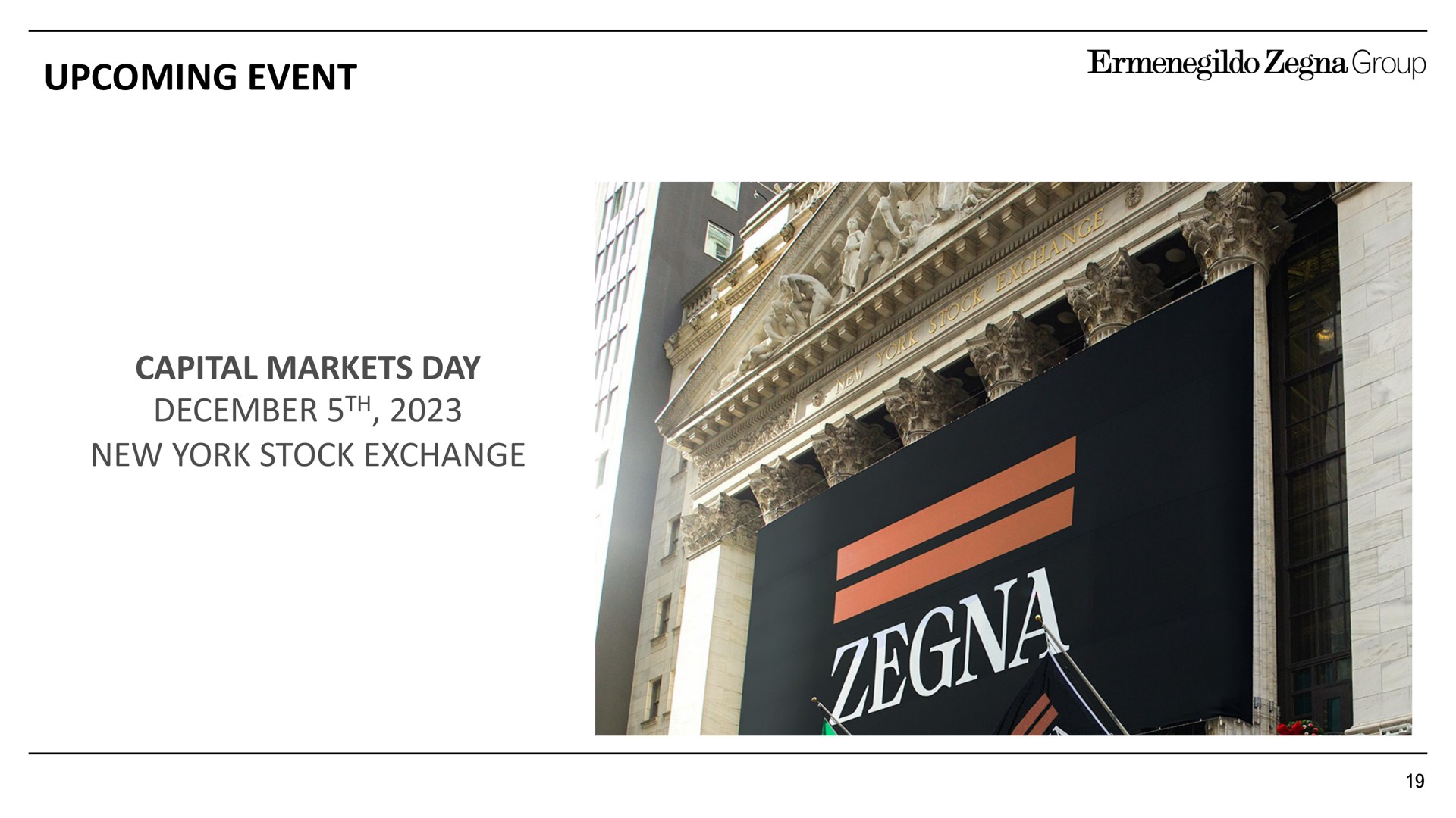 upcoming event capital markets day new york stock exchange | Zegna