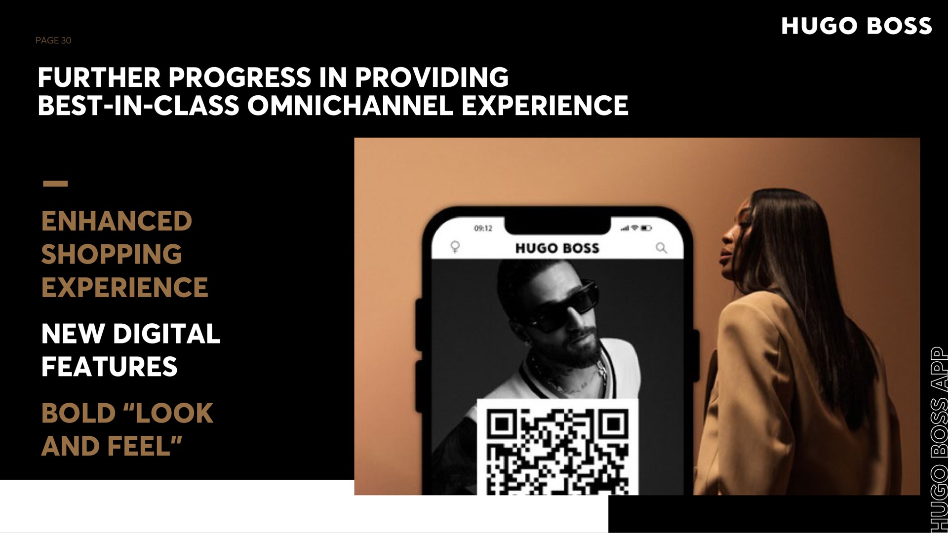 page further progress in providing best in class experience i enhanced shopping experience new digital features bold look and feel boss | Hugo Boss