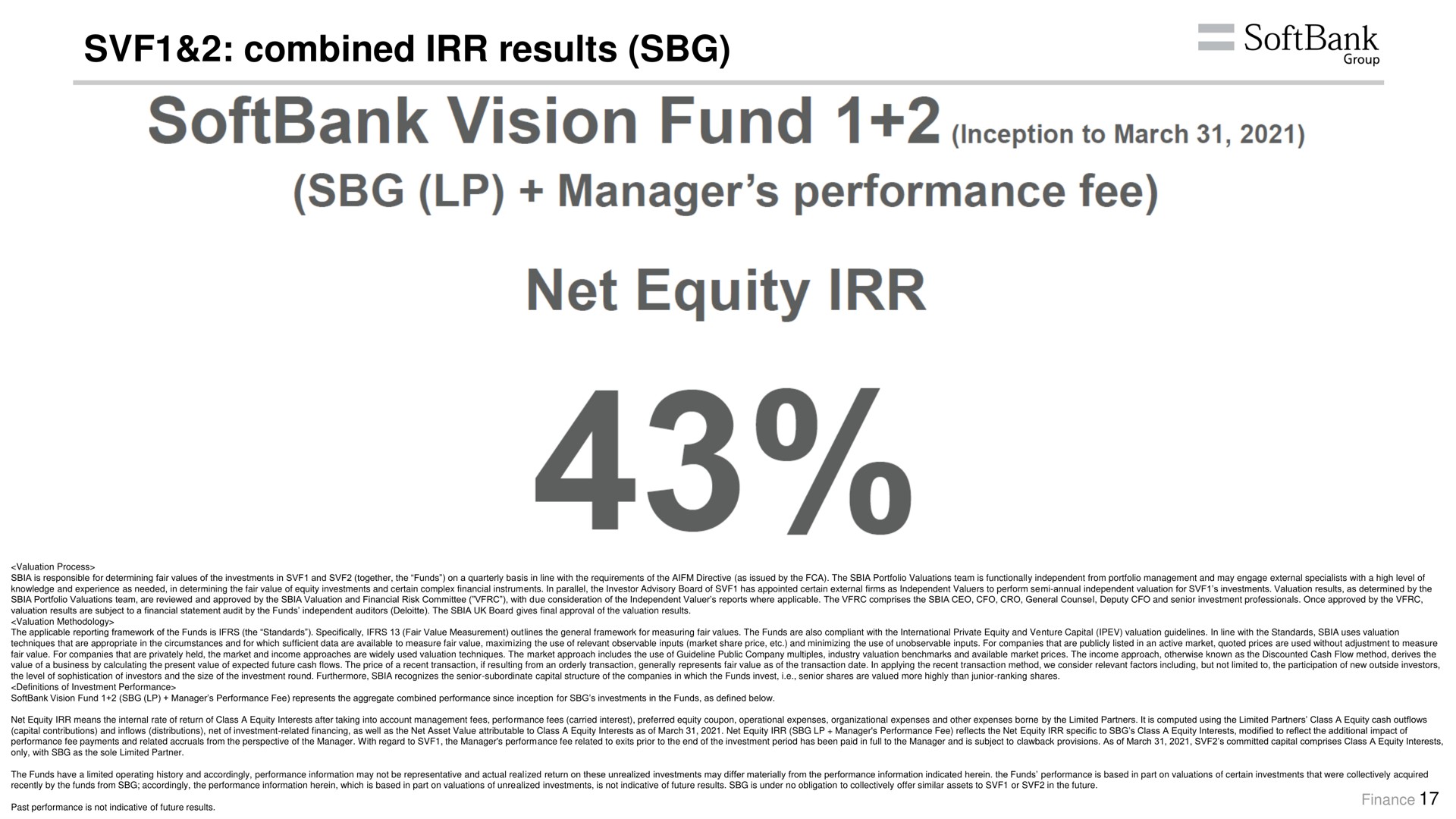 combined results vision fund inception to march manager performance fee net equity | SoftBank