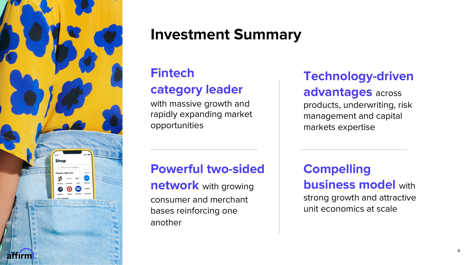 investment summary | Affirm