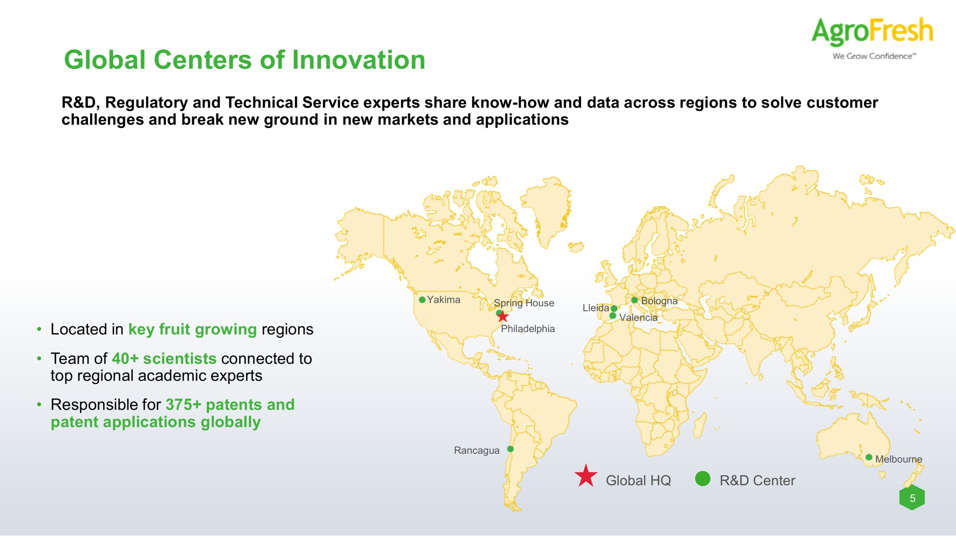 global centers of innovation we grow | AgroFresh