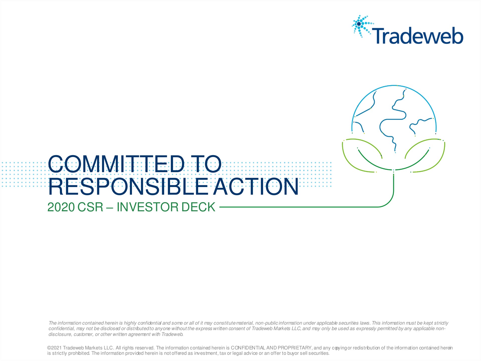 committed to responsible action investor deck | Tradeweb