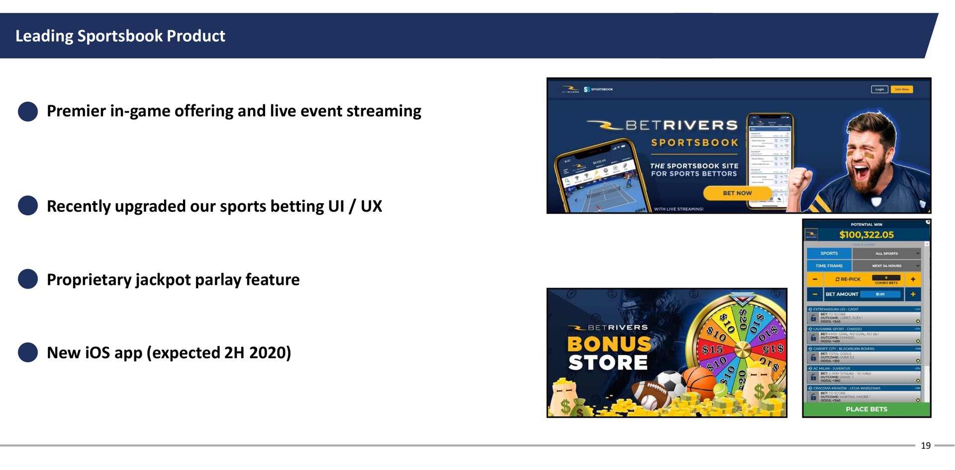 leading product premier in game offering and live event streaming recently upgraded our sports betting proprietary parlay feature new ios expected | Rush Street