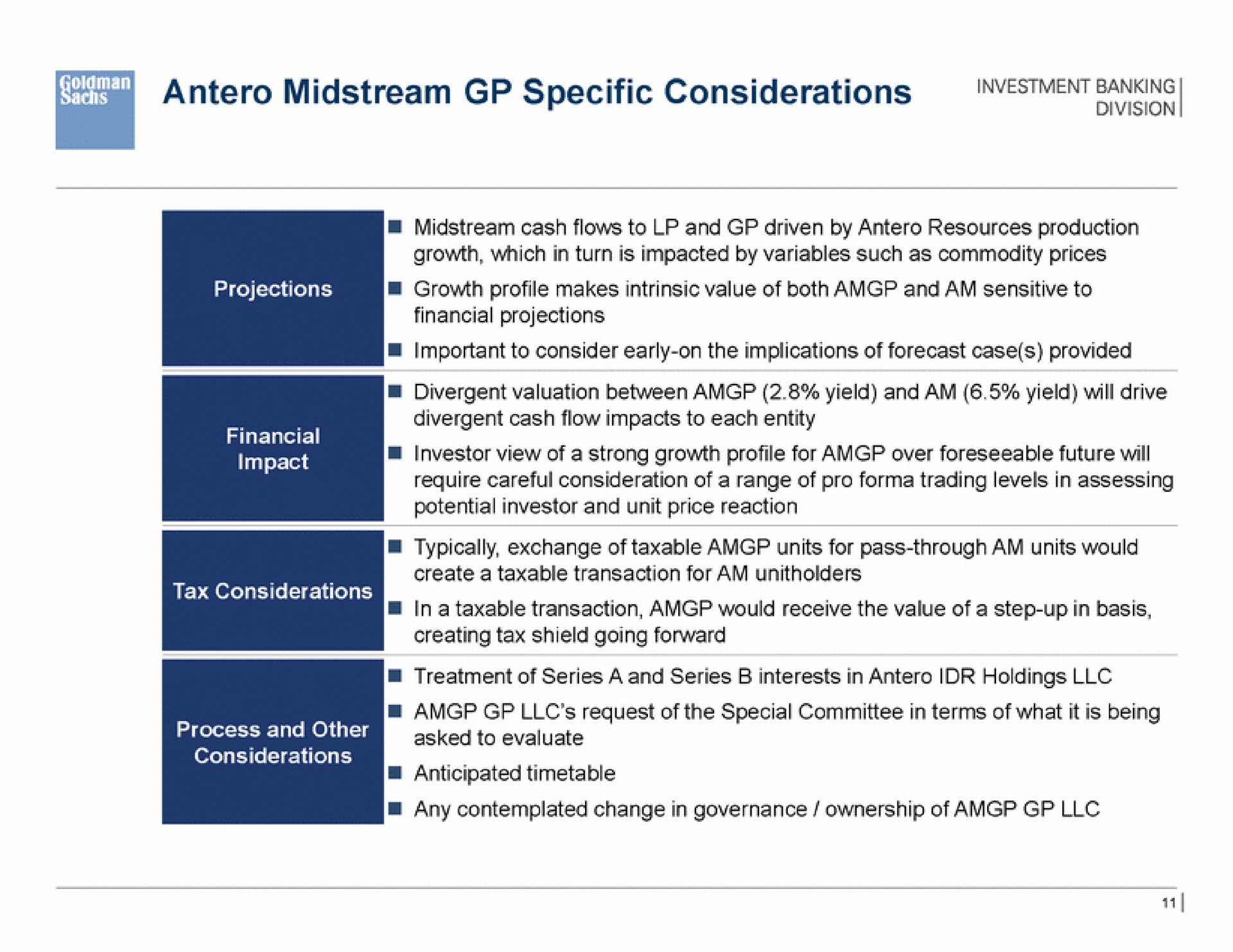 midstream specific considerations banking | Goldman Sachs