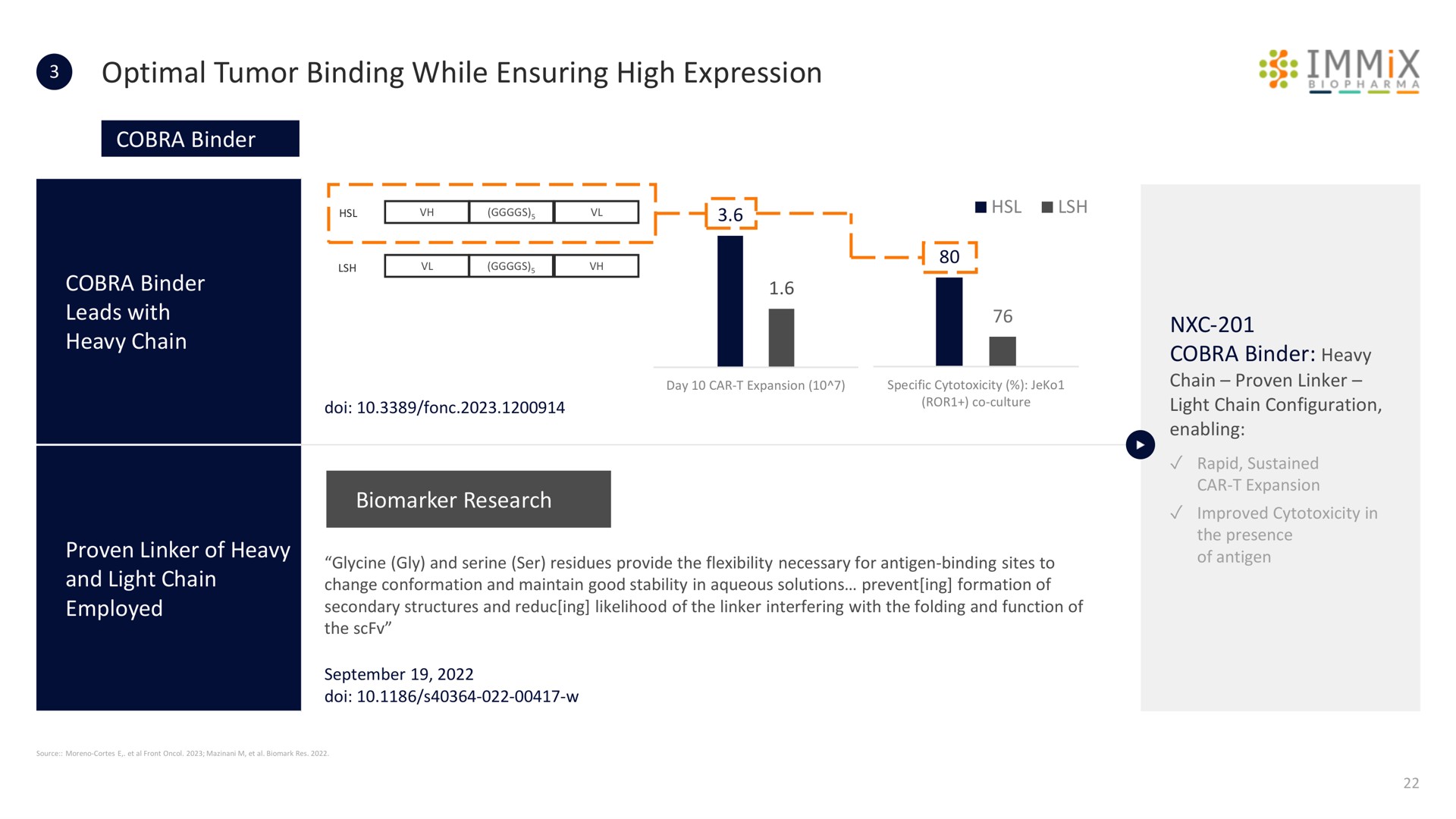 optimal tumor binding while ensuring high expression mix | Immix Biopharma