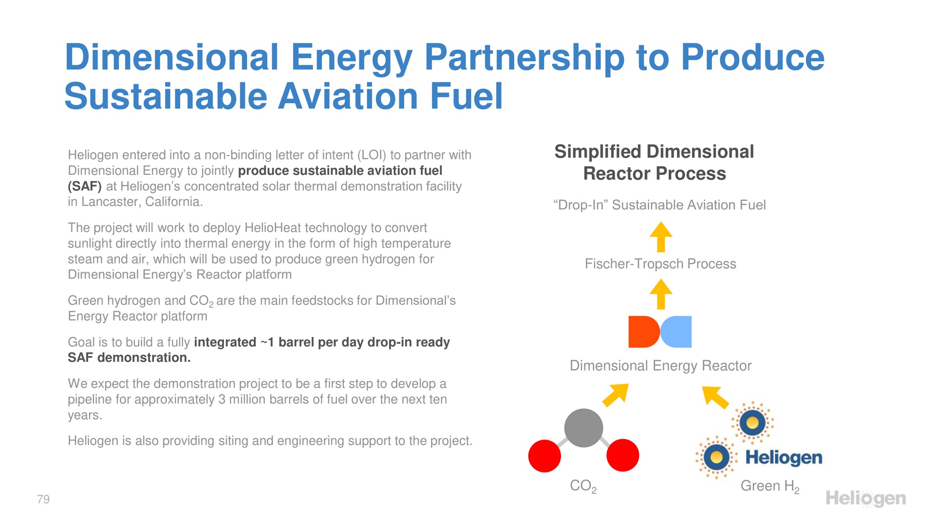 dimensional energy partnership to produce sustainable aviation fuel | Heliogen