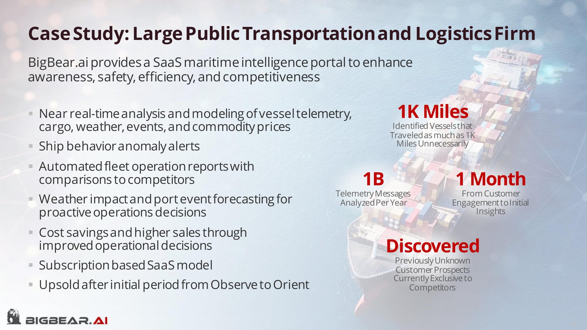 case study large public transportation and logistics firm miles month discovered | Bigbear AI