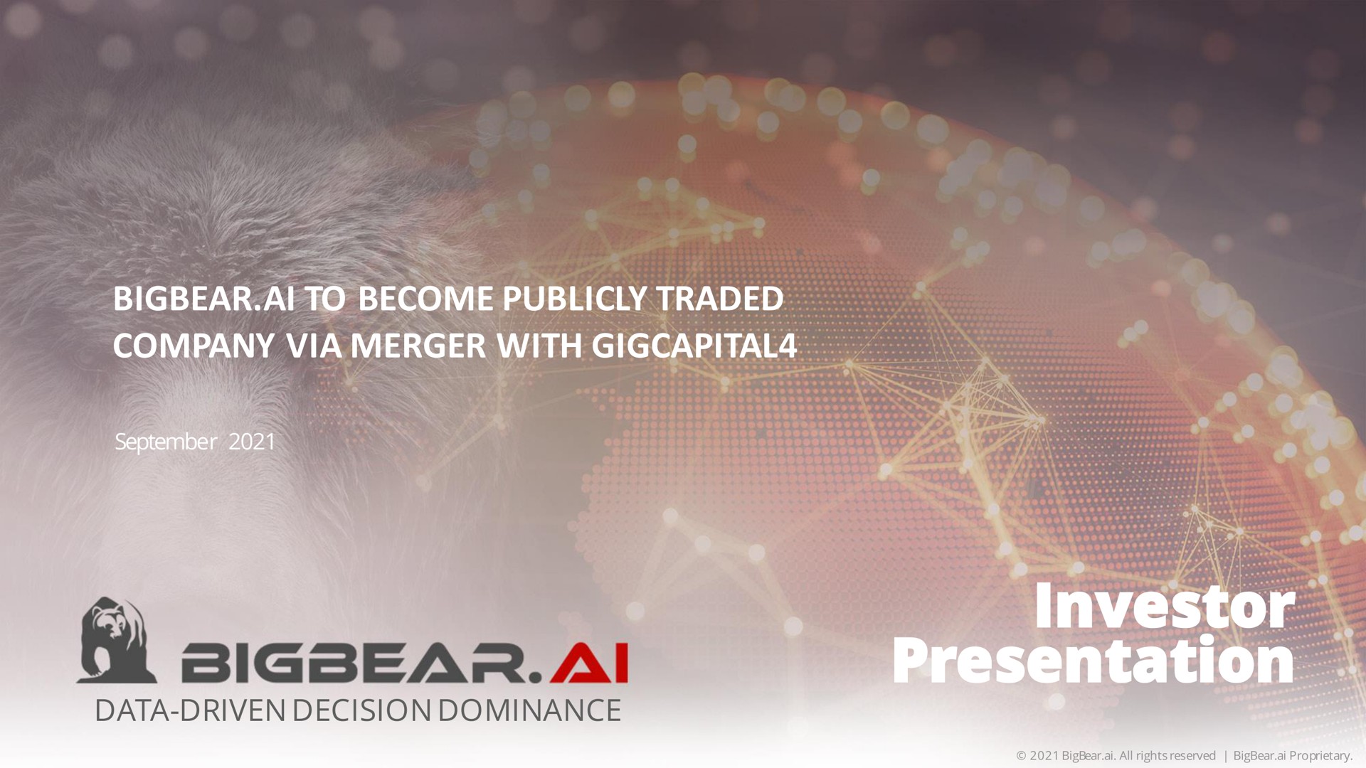 to become publicly traded company via merger with investor presentation | Bigbear AI