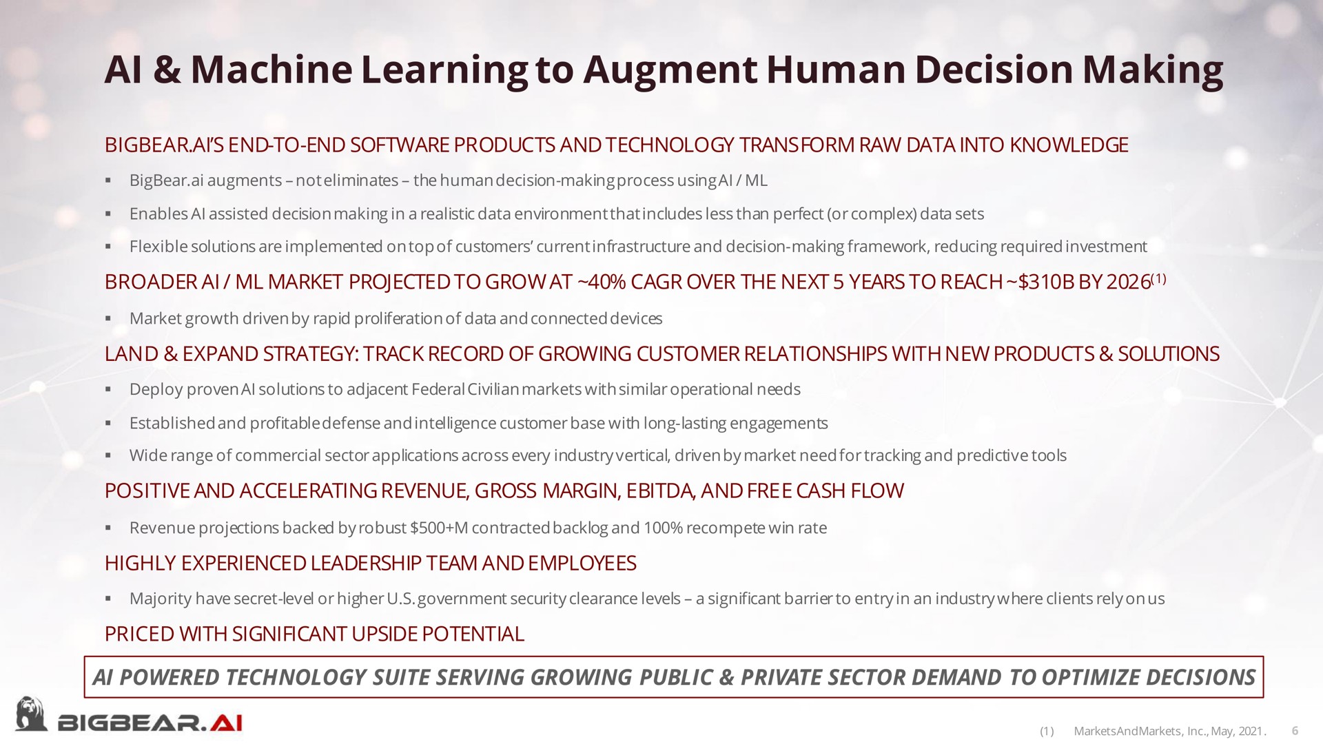 machine learning to augment human decision making | Bigbear AI