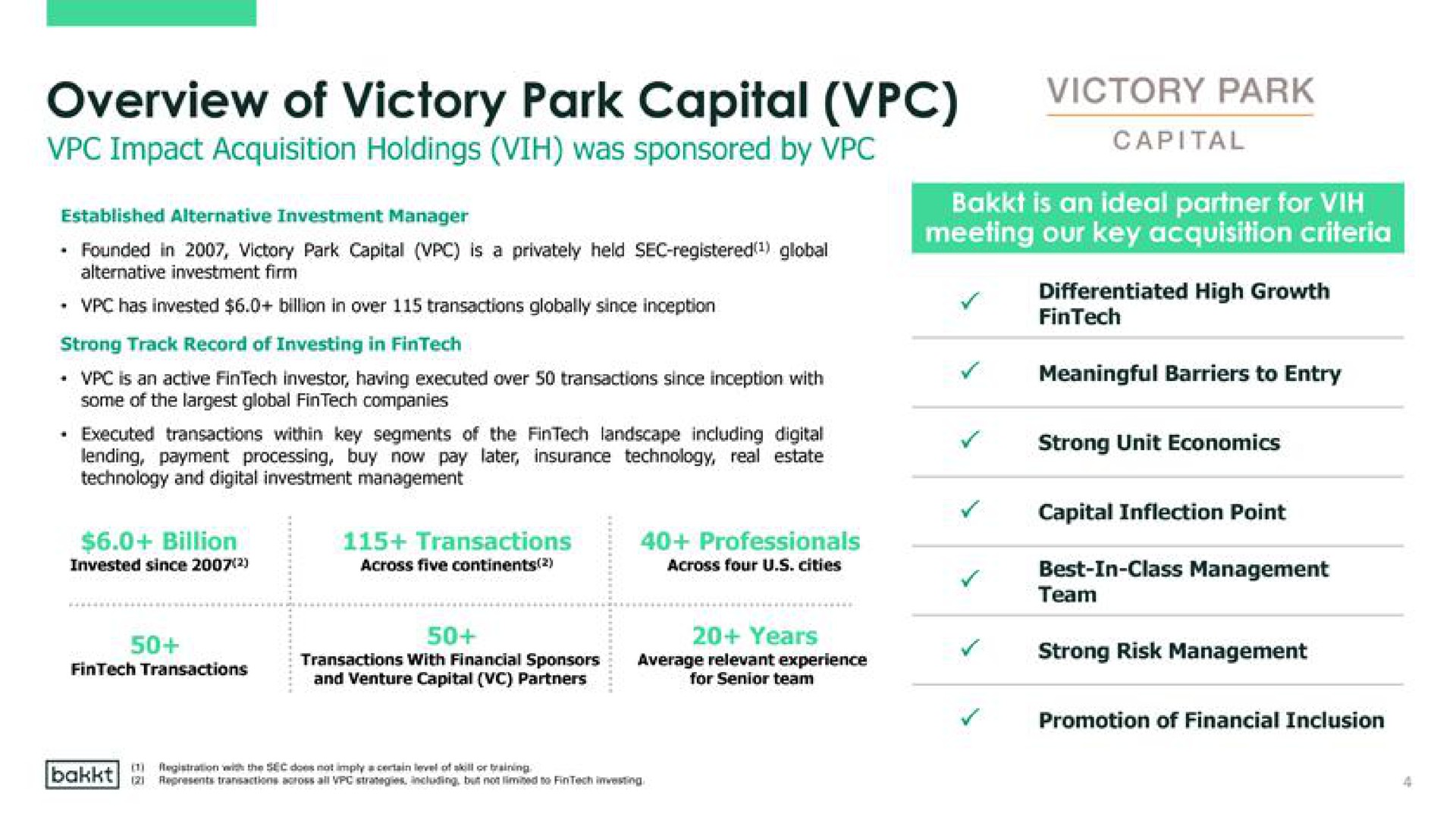 overview of victory park capital victory park | Bakkt