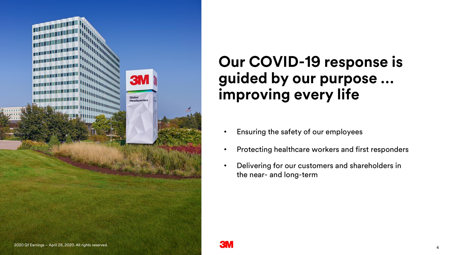 our covid response is guided by our purpose improving every life | 3M