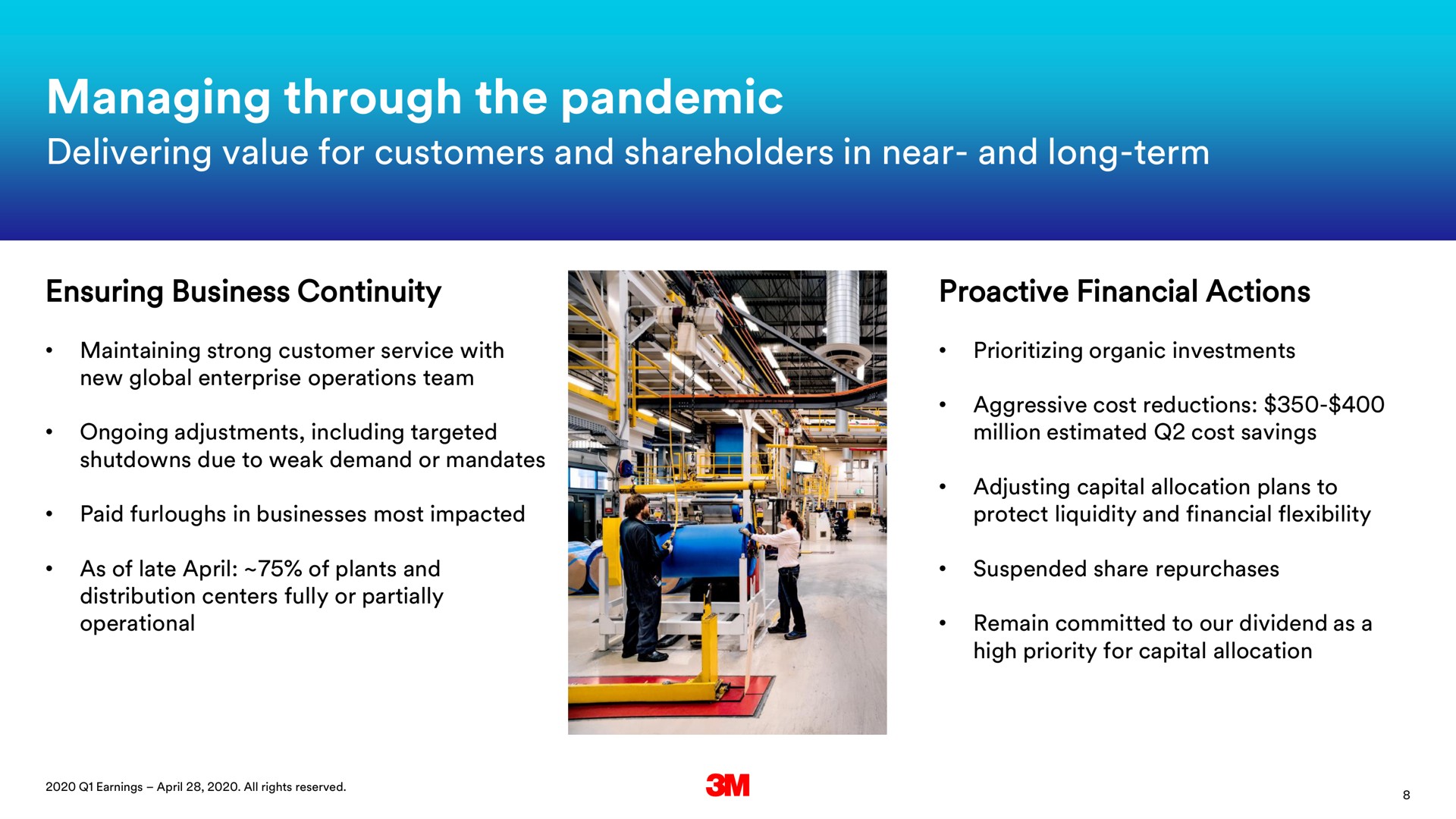managing through the pandemic delivering value for customers and shareholders in near and long term | 3M