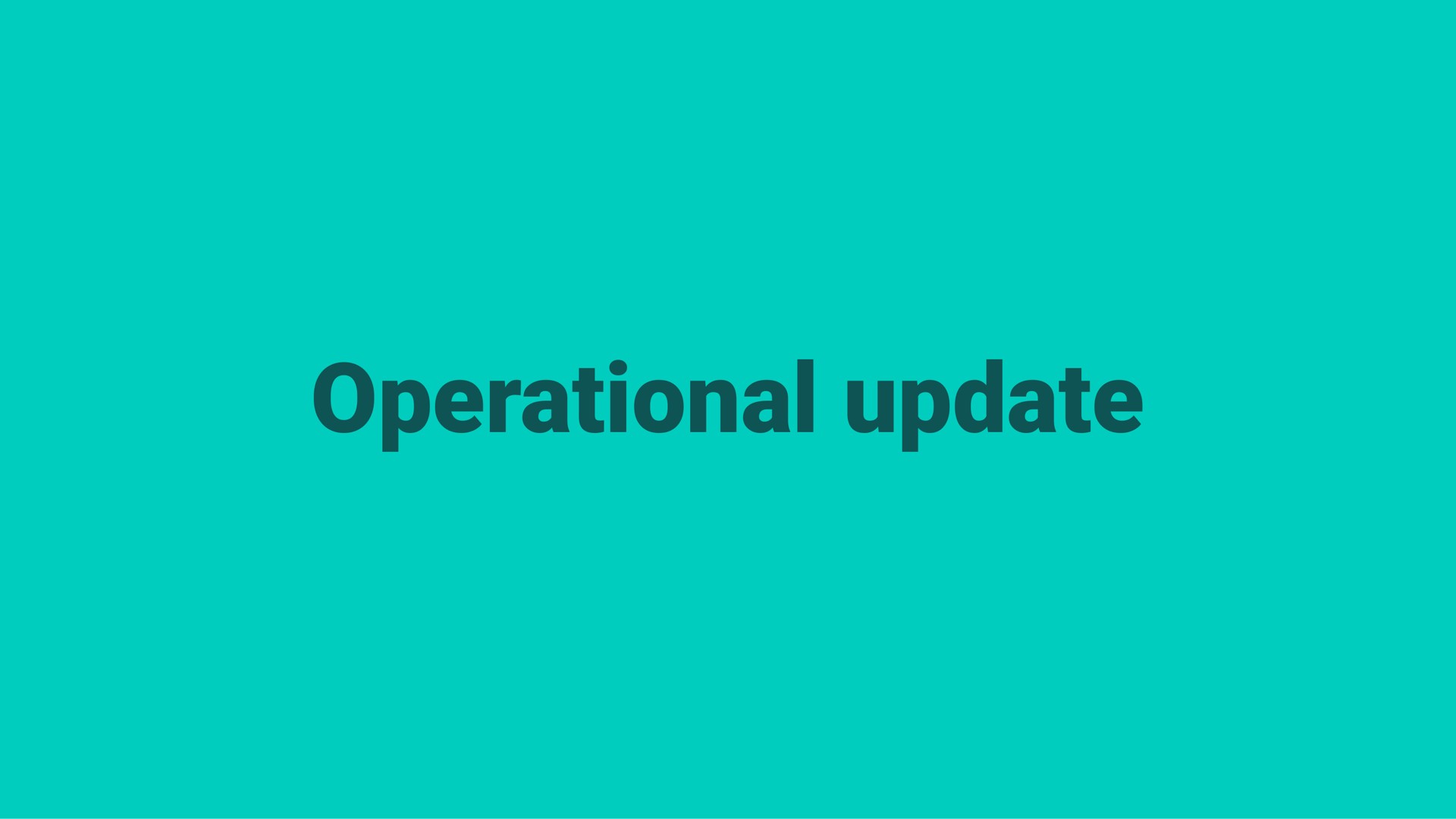 operational update | Deliveroo