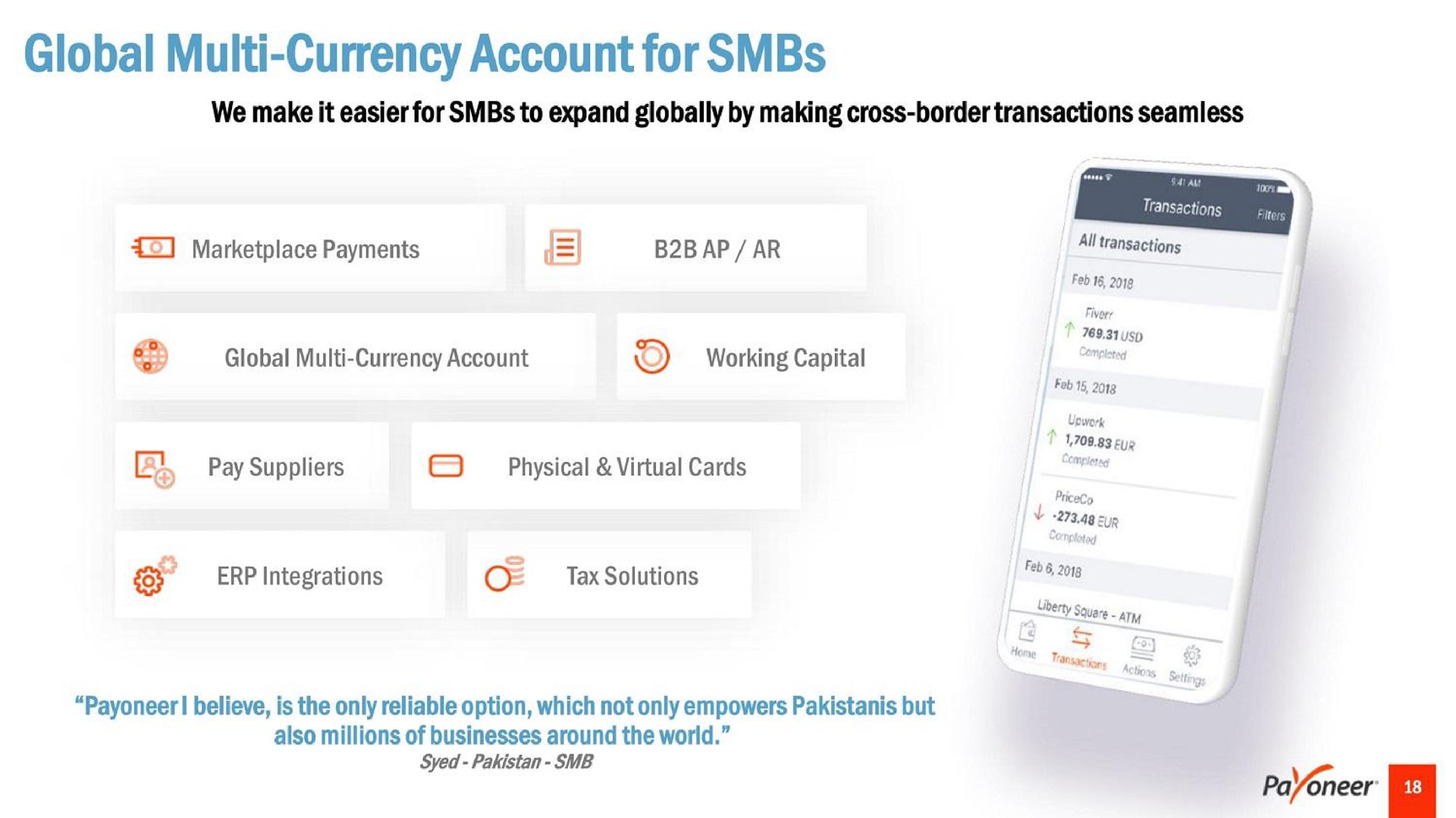 global currency account for | Payoneer