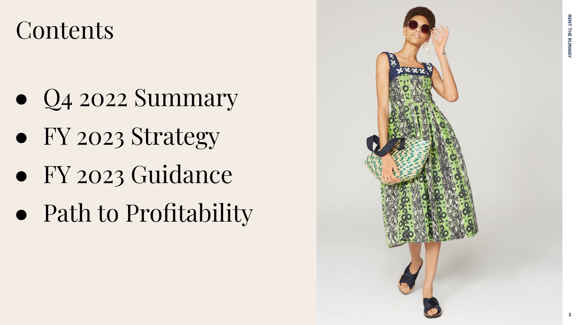 contents summary strategy guidance path to pro profitability | Rent The Runway
