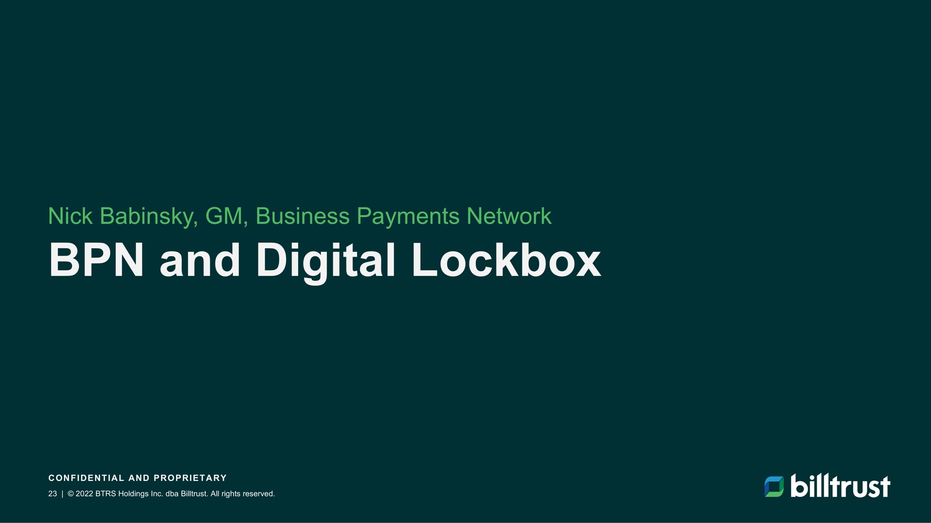 and digital lockbox | Billtrust