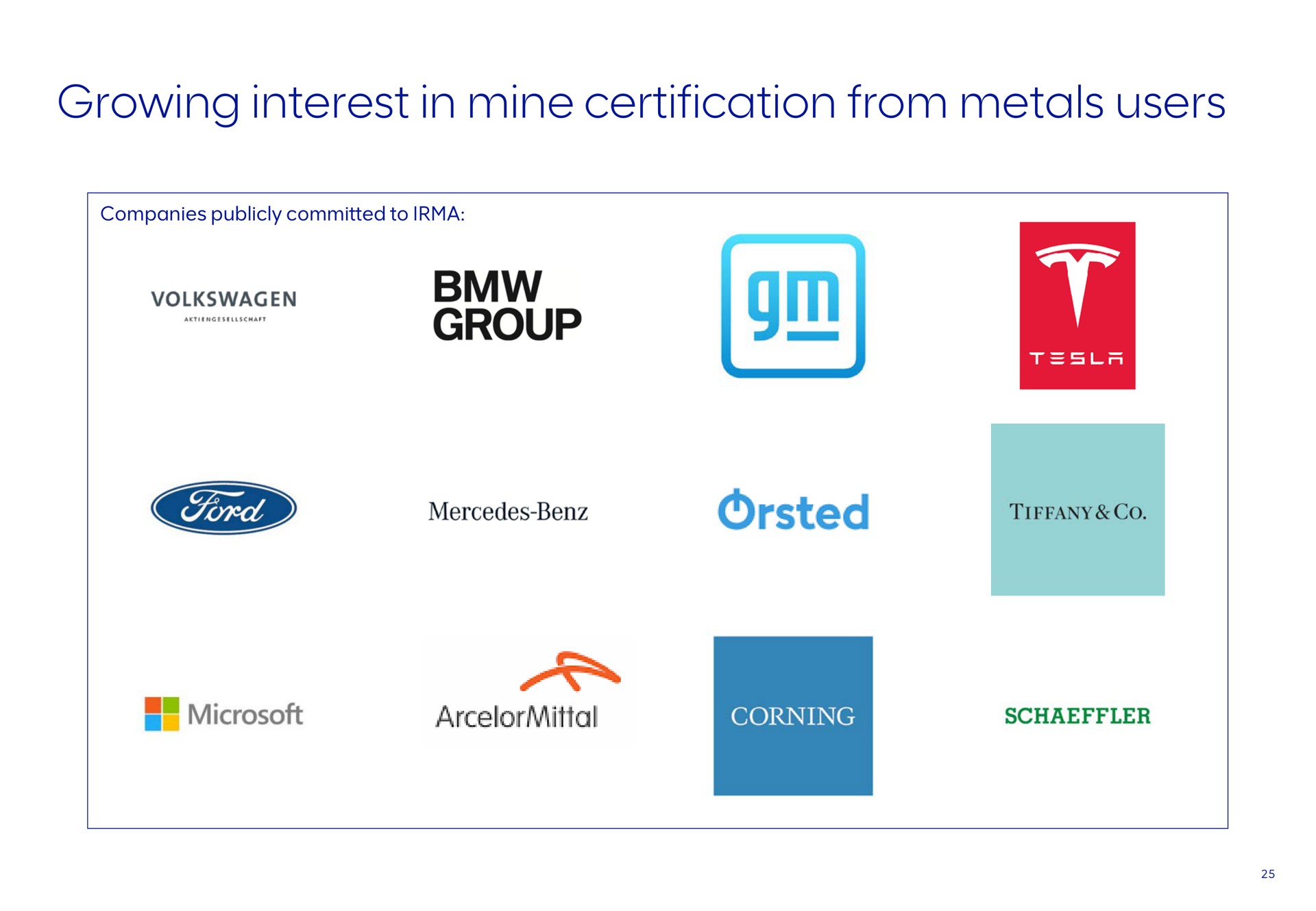 growing interest in mine certification from metals users group a | AngloAmerican