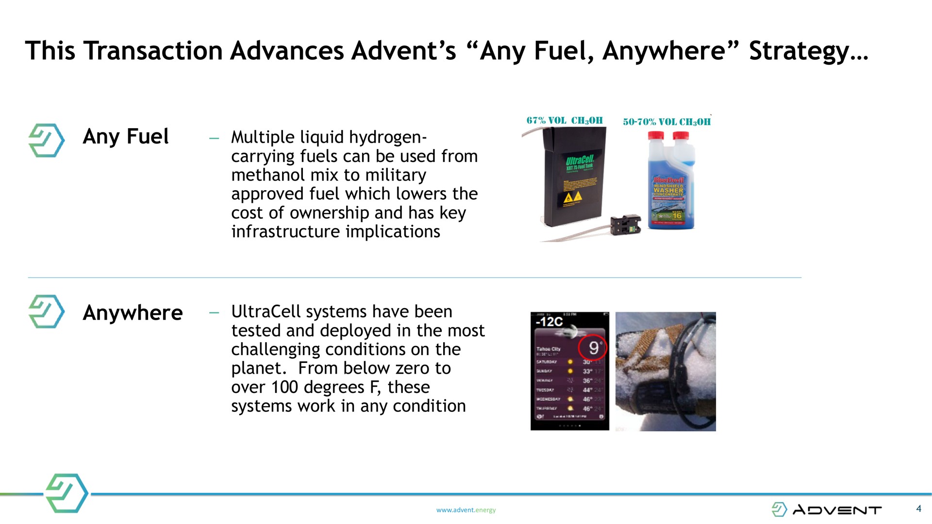 this transaction advances any fuel anywhere strategy | Advent
