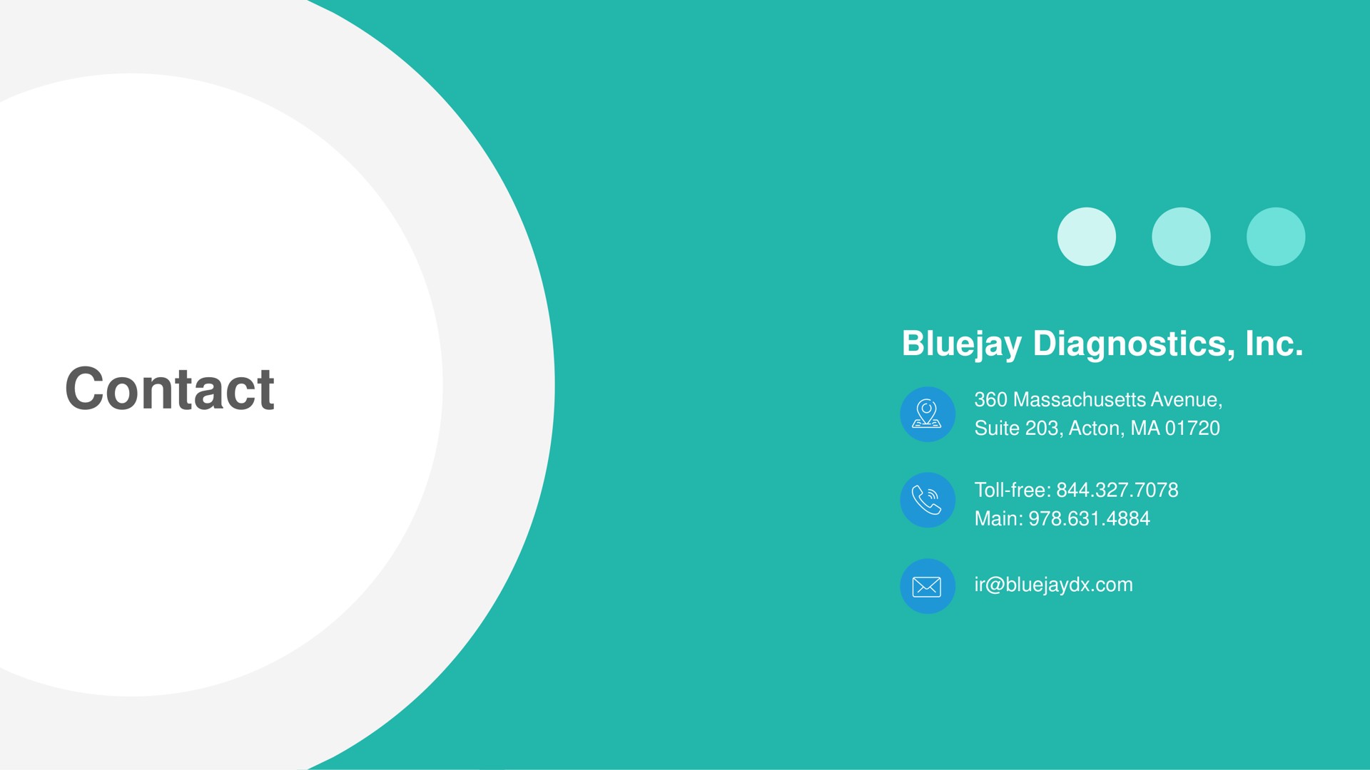 contact diagnostics | Bluejay